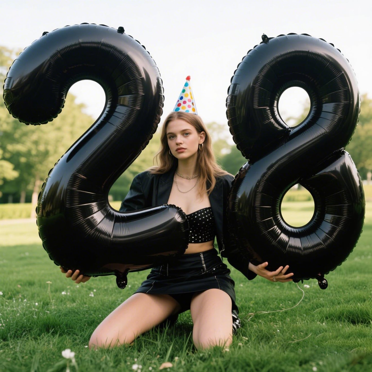 40-Inch Black Number 8 Foil Balloon | Large Mylar Party Balloon for 18th Birthday & 80th Anniversary – Kelfuoya
