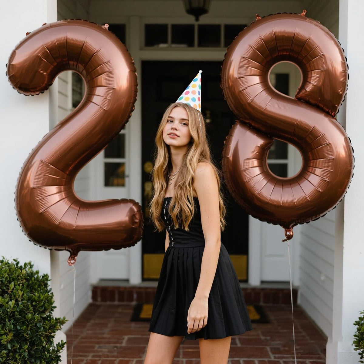 Kelfuoya 40-Inch Dark Brown Foil Number 8 Balloon – Premium Birthday & Event Decor