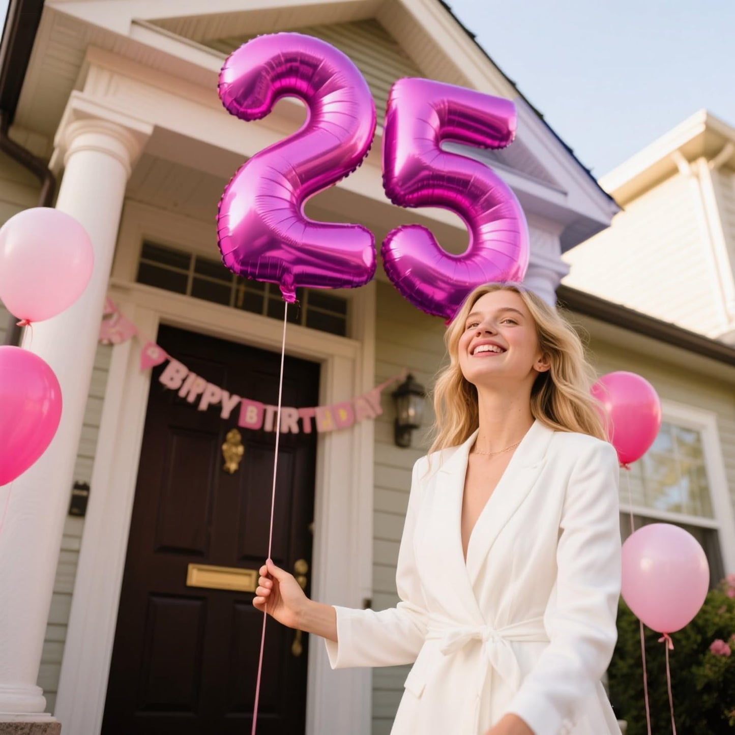 Kelfuoya 40-Inch Rose Purple 25 Number Balloon – Giant Mylar Foil Birthday & Anniversary Celebration Decoration