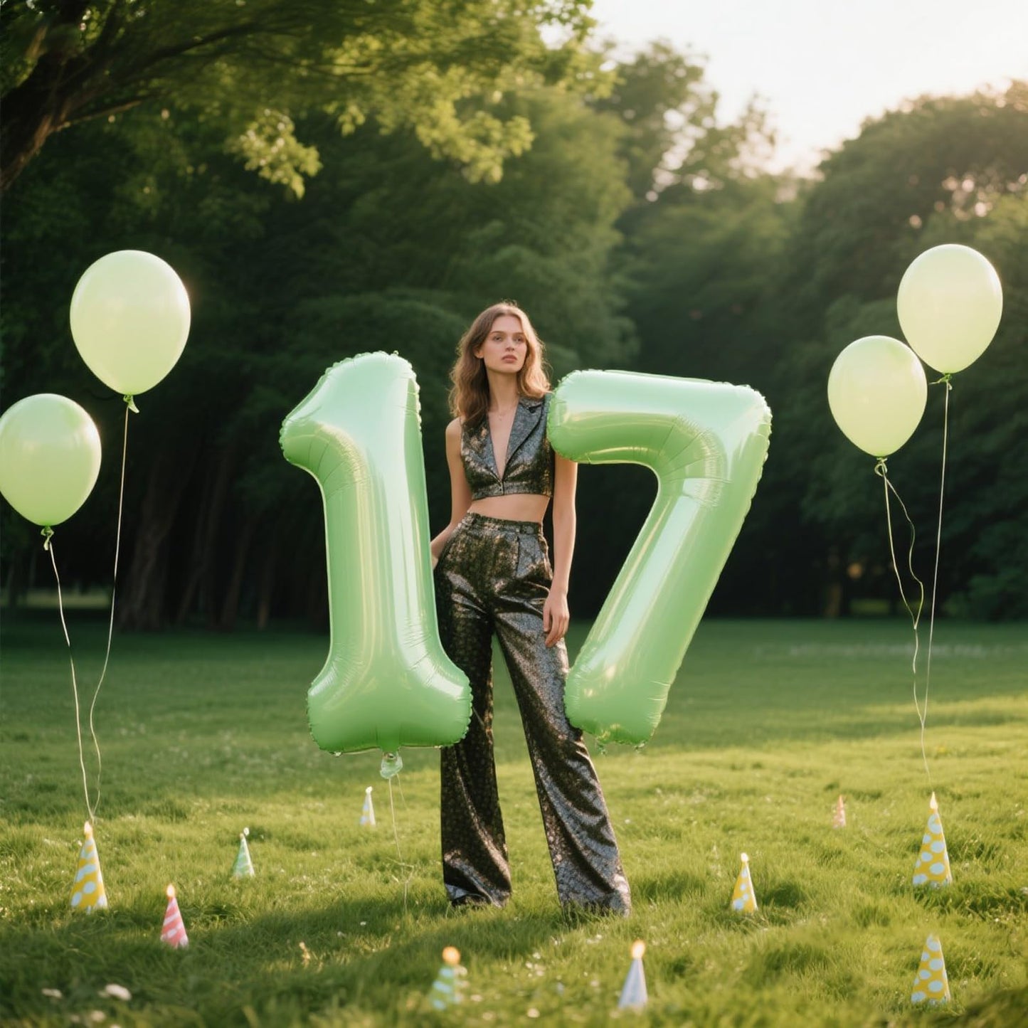 Kelfuoya 40 Inch Olive Green Number 7 Jumbo Mylar Foil Balloon – First Birthday, Anniversary, Wedding & Party Decor