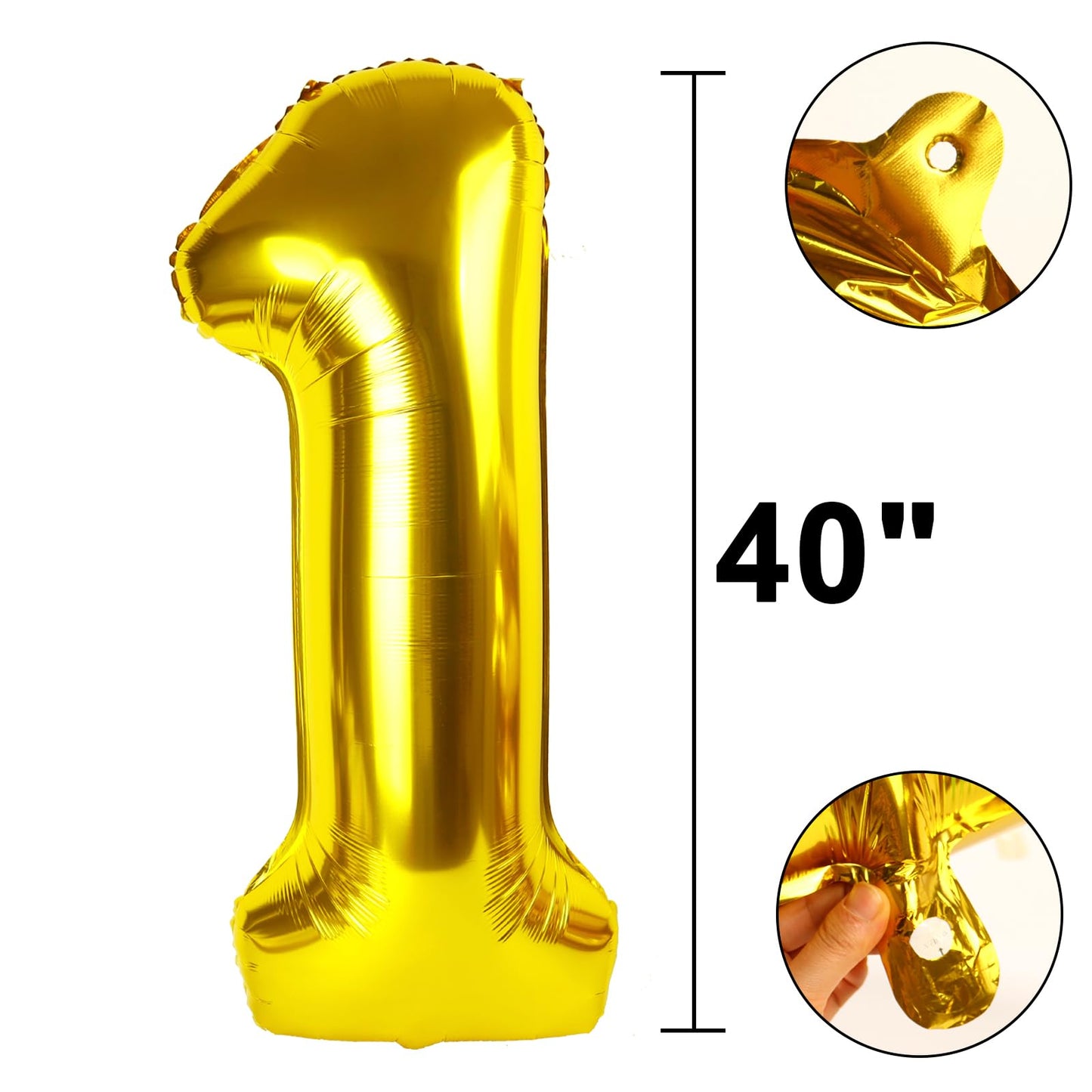 Kelfuoya 40-Inch Gold Number 15 Balloon | Jumbo Mylar Foil for 15th Birthday & Anniversary