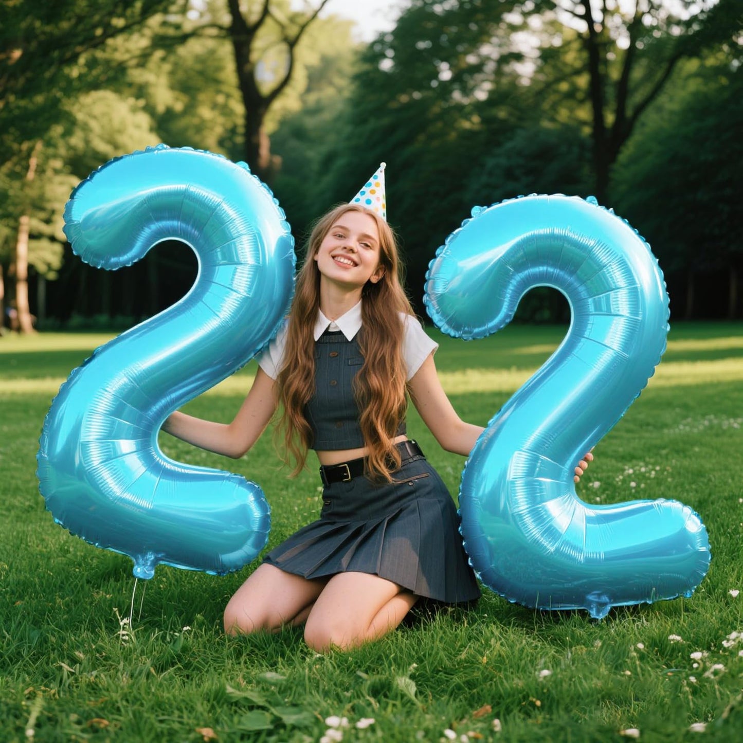 Kelfuoya 40-Inch Light Blue Number 2 Balloon – Birthday, Baby Shower, Photo Backdrop Decor