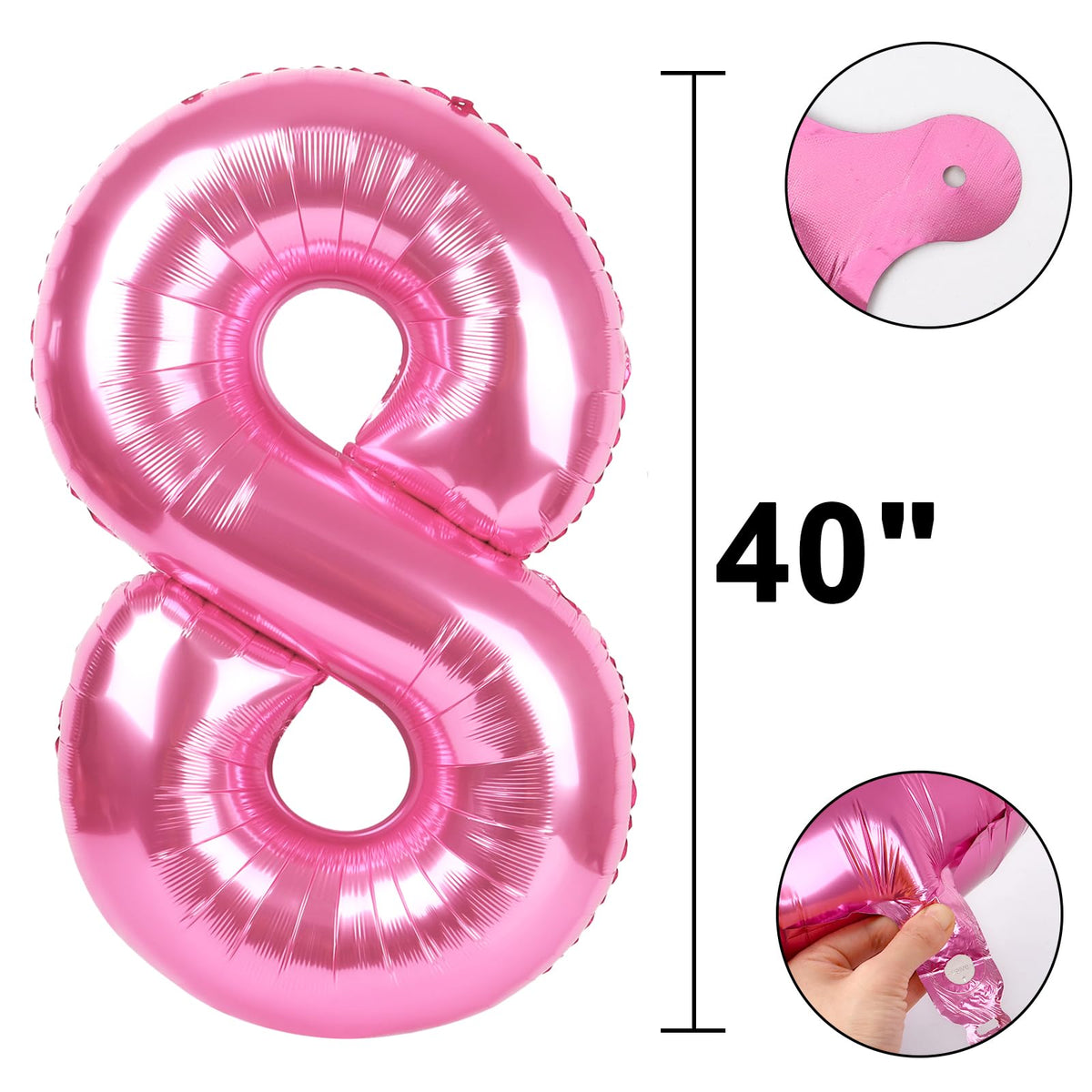Kelfuoya 40 Inch Pink Number 18 Balloon – Jumbo Mylar Foil Helium Balloon for Birthdays and Weddings