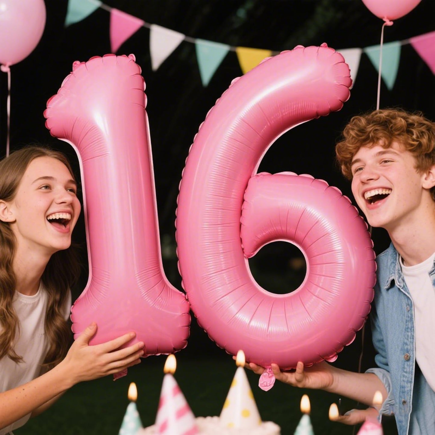 Kelfuoya 40 Inch Pink Number 16 Balloon – Jumbo Mylar Foil Balloon for Birthdays & Anniversaries