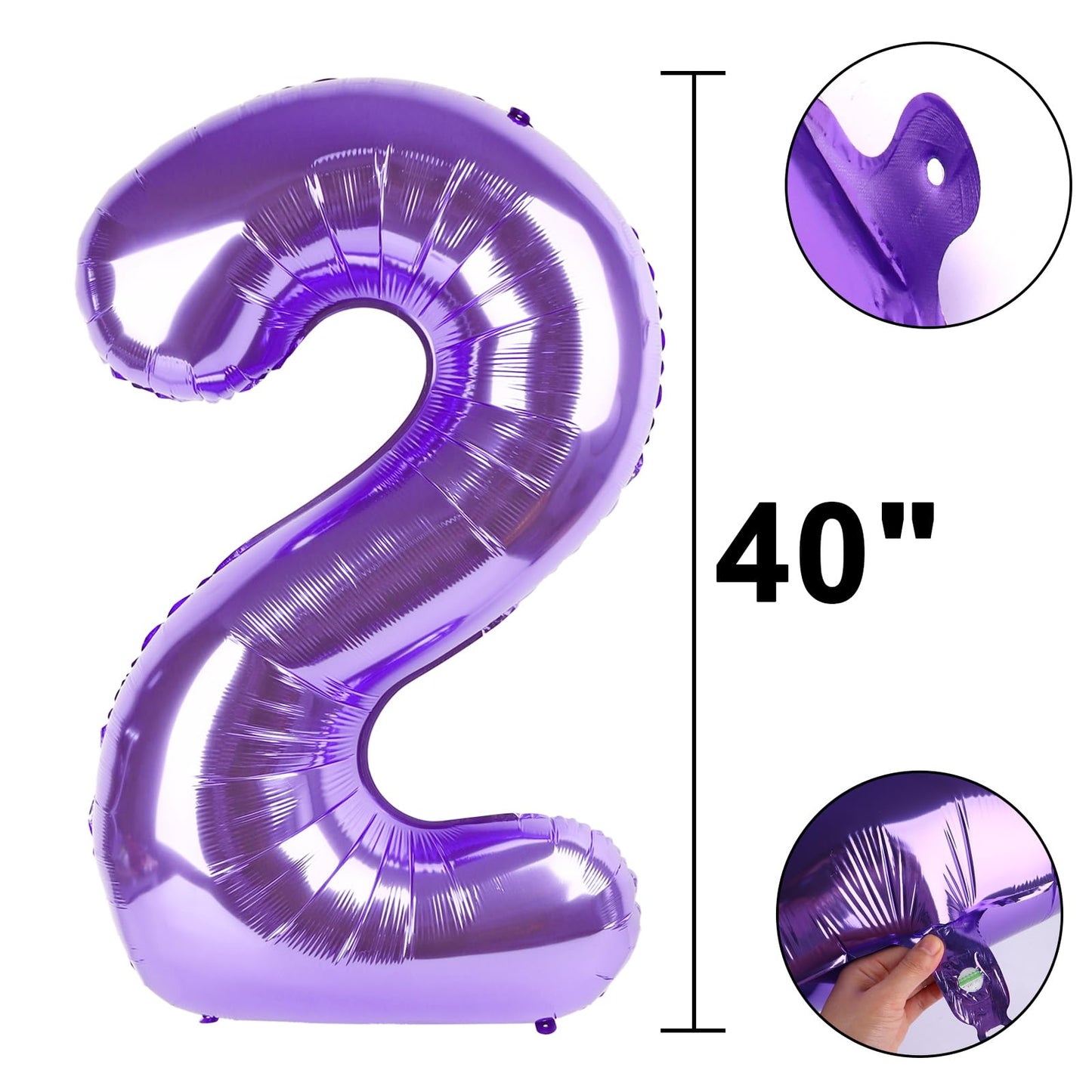 Kelfuoya 40-Inch Purple Number 27 Digital Balloon | Jumbo Mylar Foil Balloon for Birthday & Anniversary Parties
