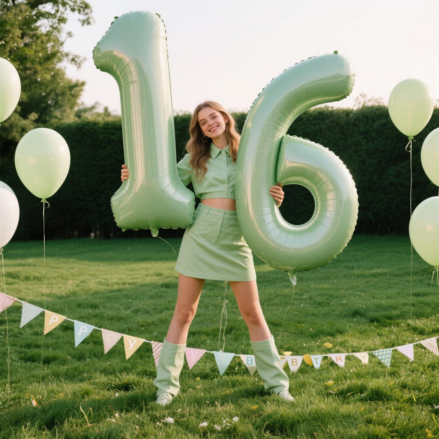 Kelfuoya 40 Inch Olive Green Number 1 Balloon – Jumbo Mylar Foil Helium Balloon for First Birthday, Weddings & Celebrations