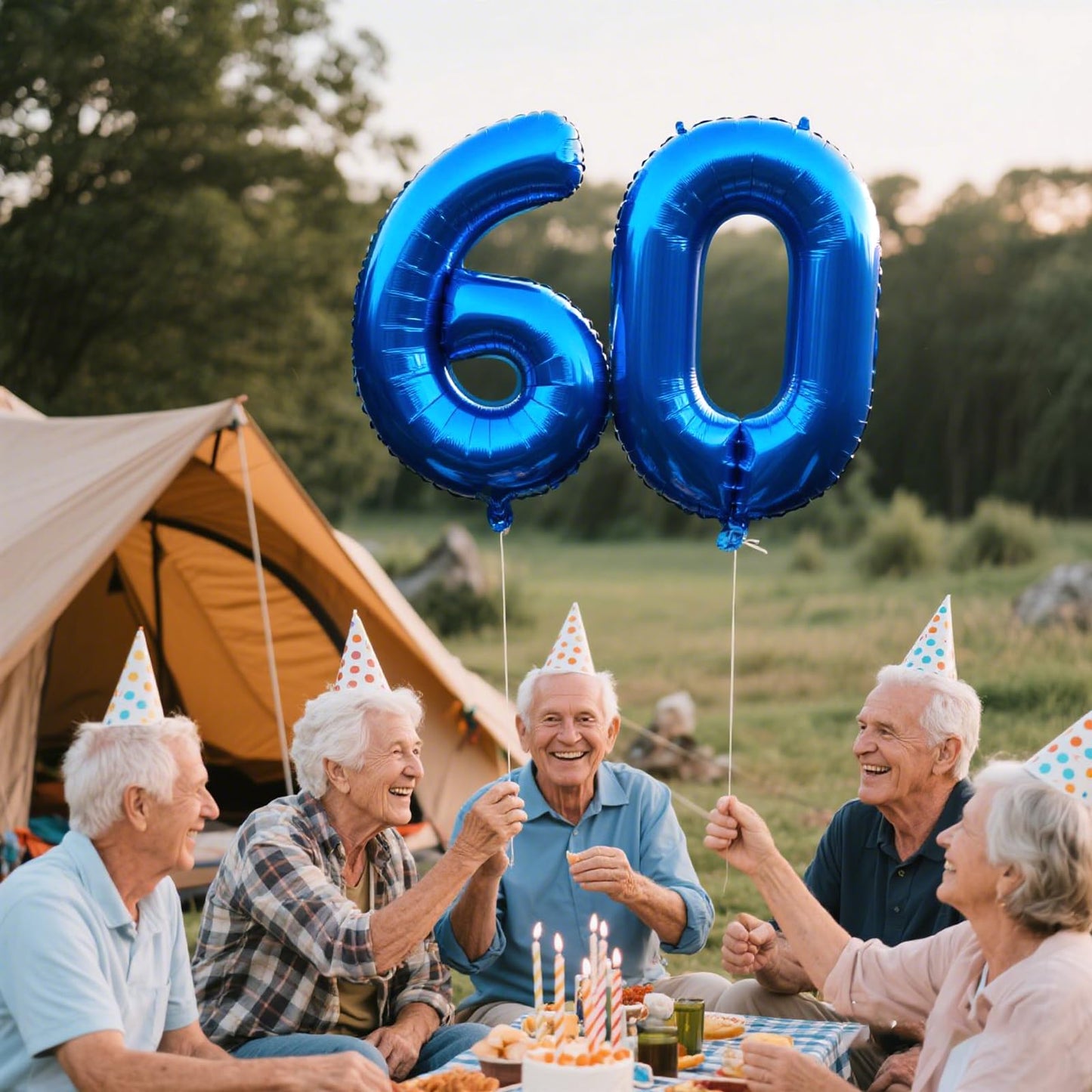 Kelfuoya 40-Inch Navy Blue Number 60 Balloon – Jumbo Mylar Foil Backdrop for 60th Birthday & Anniversary