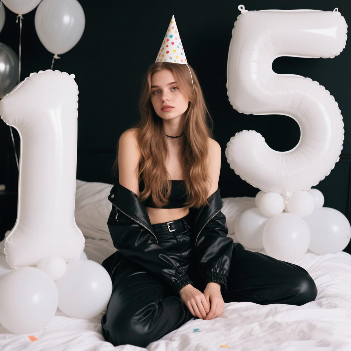 Kelfuoya 40 Inch White Number 5 Mylar Balloon – Giant 5 Balloon for Birthday & Anniversary Celebrations
