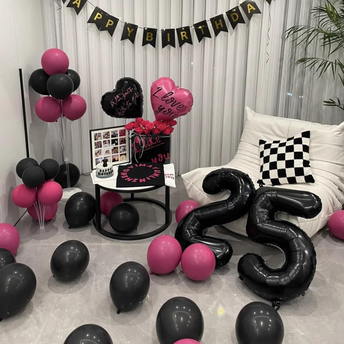 Kelfuoya 40 Inch Black Number 25 Balloon – Jumbo Mylar Foil Balloon for Celebrations