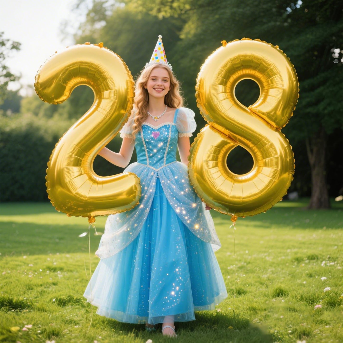 Kelfuoya 40 Inch Gold Number 28 Balloon – Jumbo Mylar Foil Birthday & Anniversary Decoration