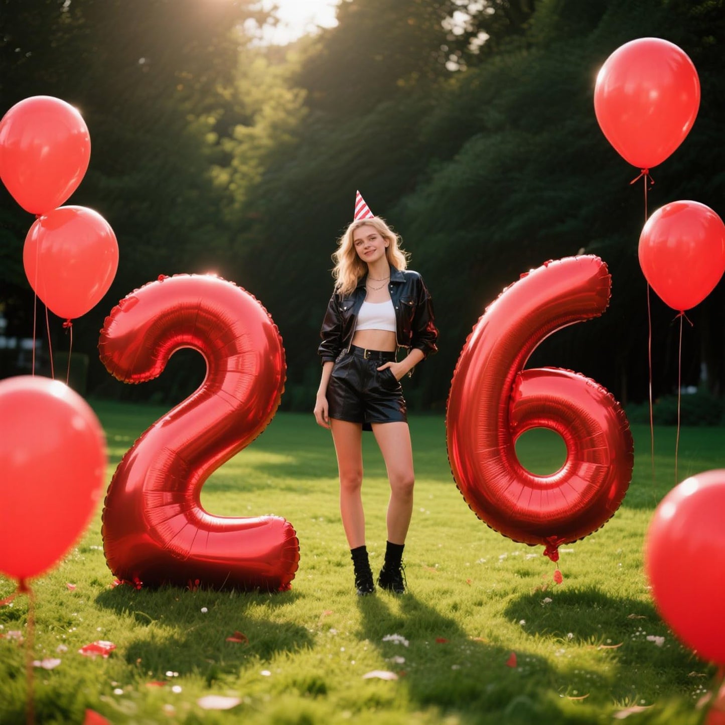 Kelfuoya 40 Inch Red Number 26 Balloon – Jumbo Mylar Foil Digital Balloon for Birthday or Anniversary