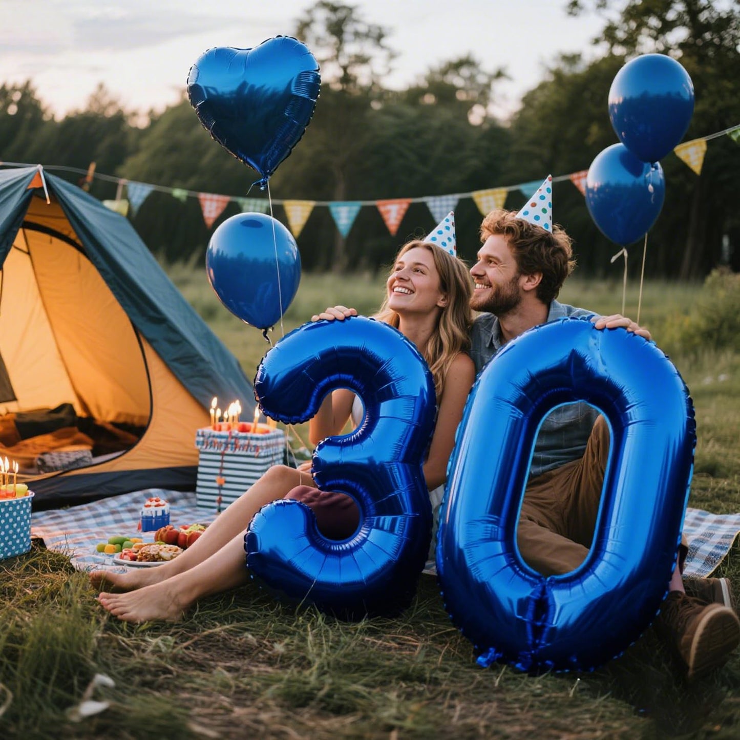 Kelfuoya 40-Inch Navy Blue Number 30 Balloon – Jumbo Mylar Foil Balloon for Birthday & Anniversary Decor
