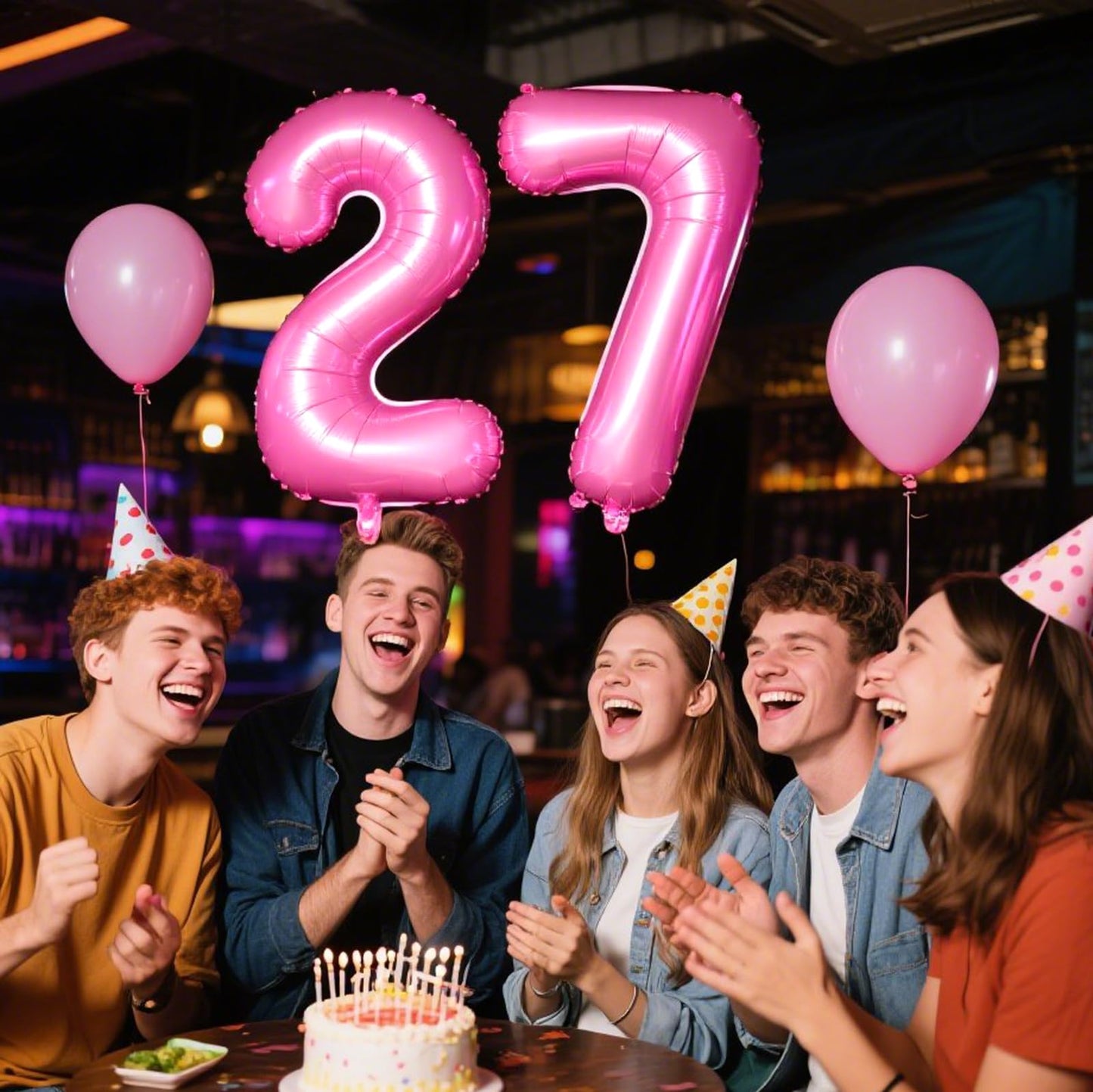 Kelfuoya 40-Inch Pink Number 27 Balloon – Jumbo Mylar Foil Birthday & Anniversary Decor