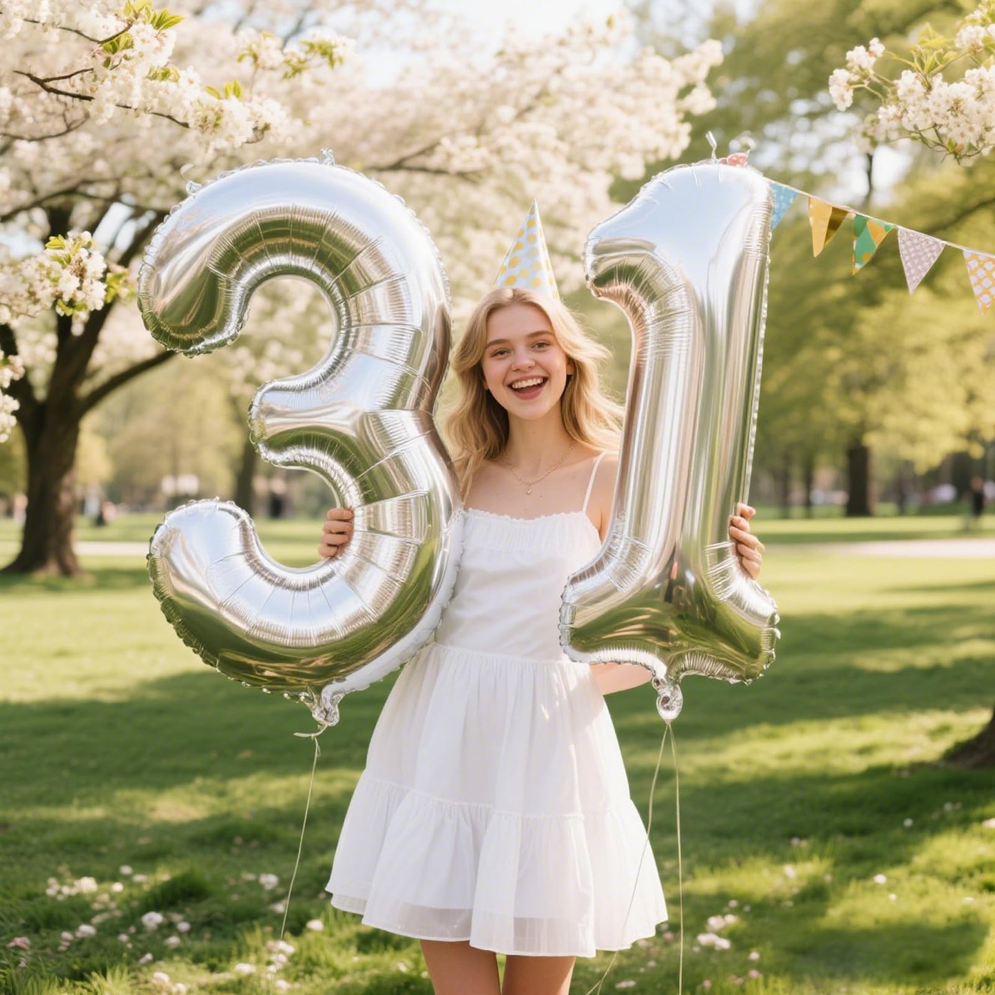 Kelfuoya 40-Inch Silver Number Balloon 3 — Birthday & Anniversary Party Decor