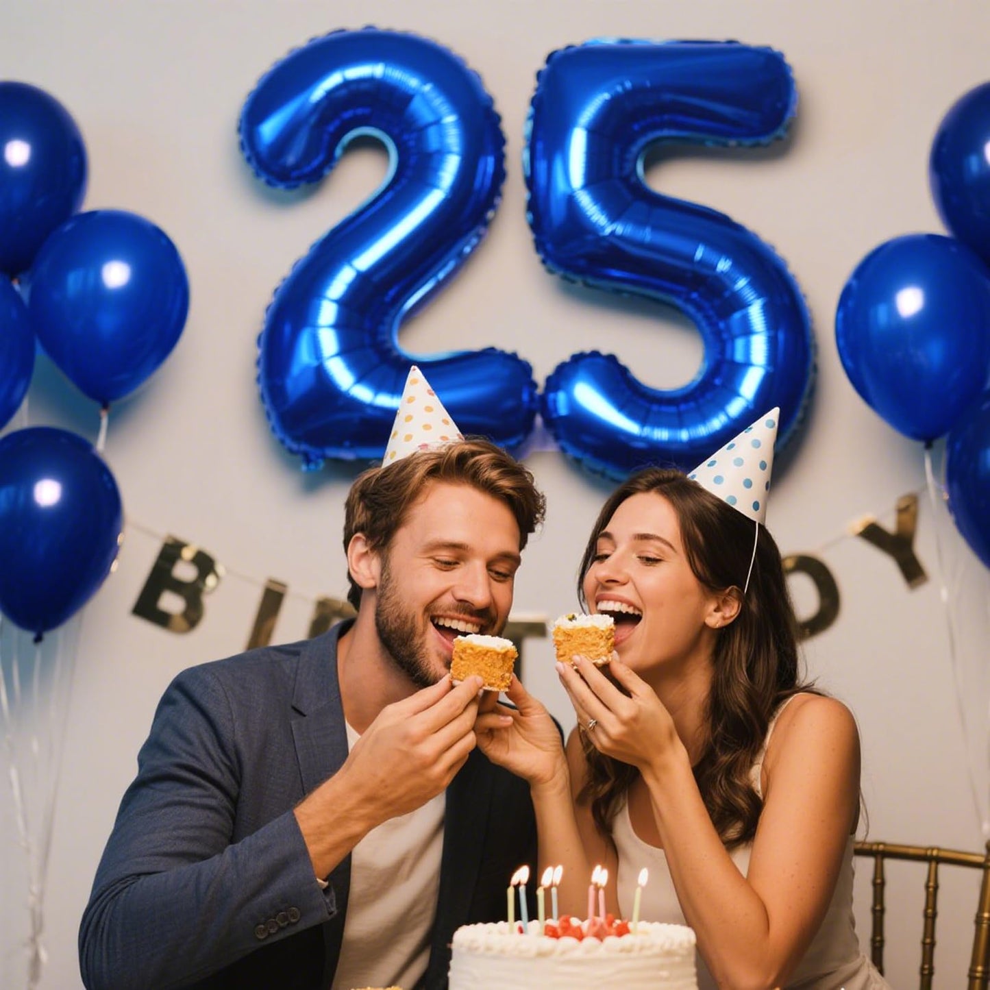 Kelfuoya 40 Inch Navy Blue Number 25 Balloon – Jumbo Mylar Party Decoration