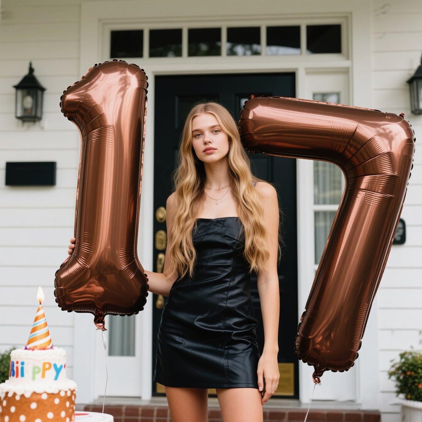 Kelfuoya 40-Inch Dark Brown Number 7 Jumbo Mylar Foil Balloon for Birthdays, Anniversaries, Weddings & Parties