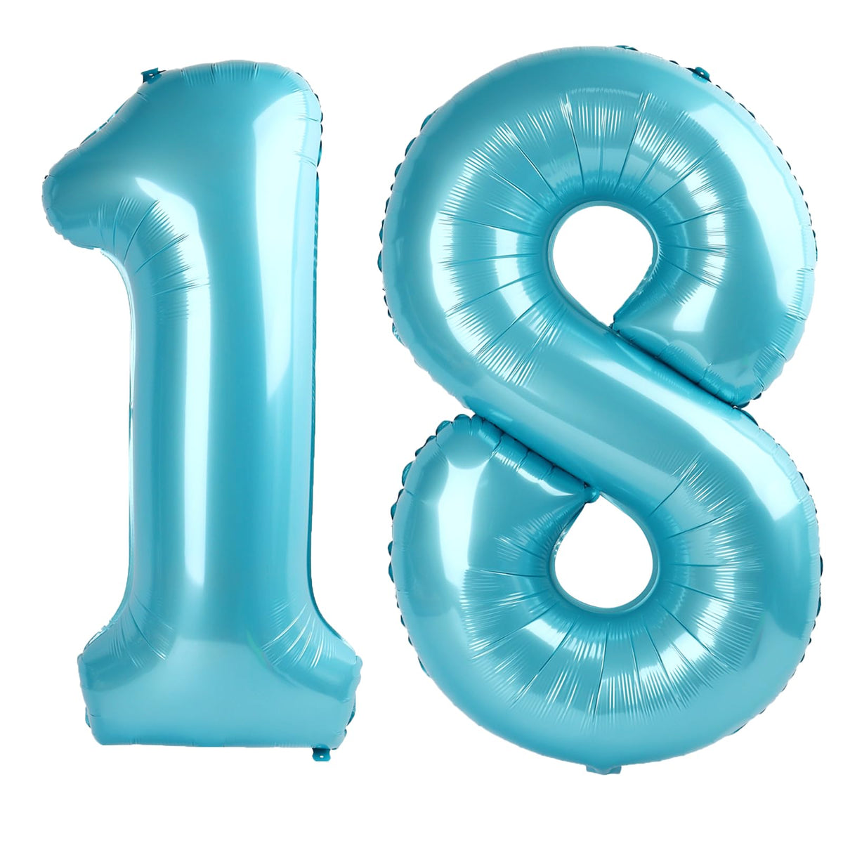 Kelfuoya 40-Inch Light Blue Number 18 Balloon - Jumbo Mylar Foil for Birthdays & Anniversaries