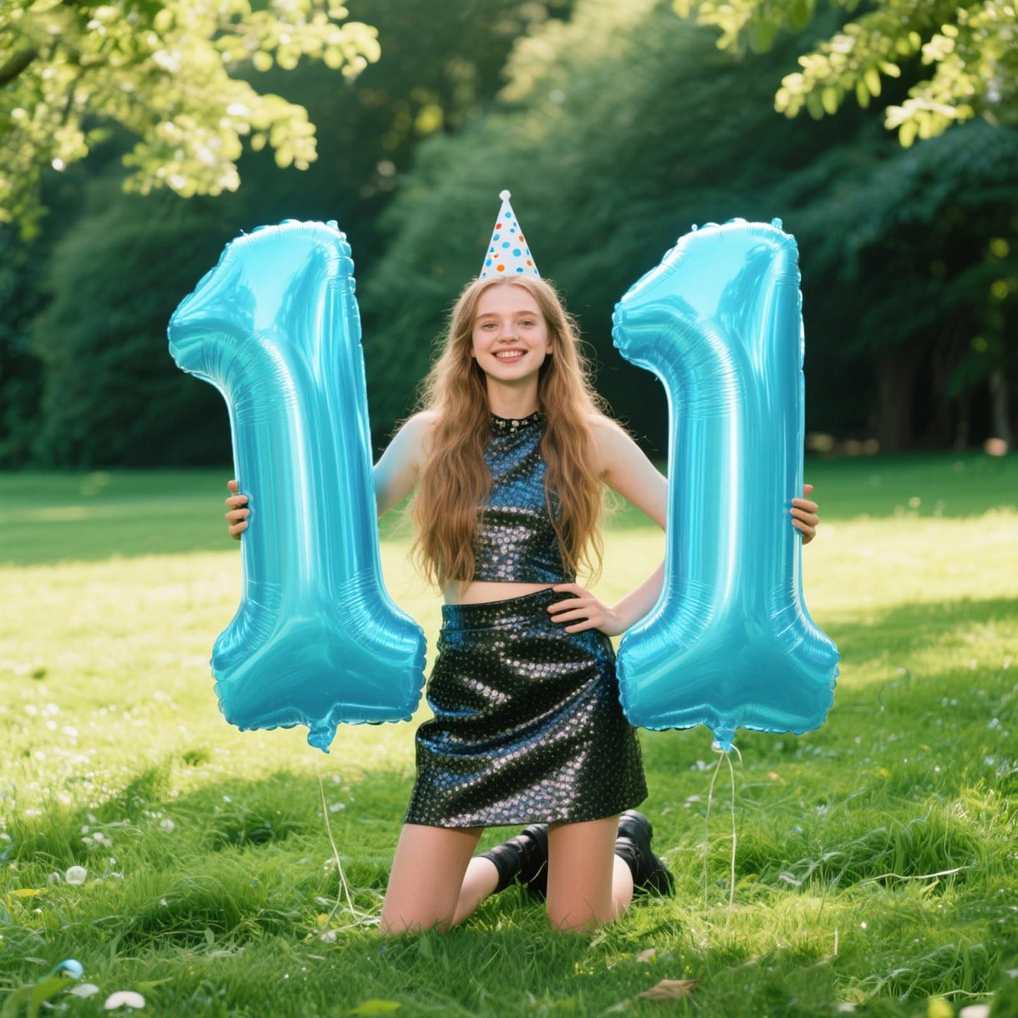 Kelfuoya 40-Inch Light Blue Number 11 Digital Balloon – Jumbo Mylar Foil for Birthday or Anniversary