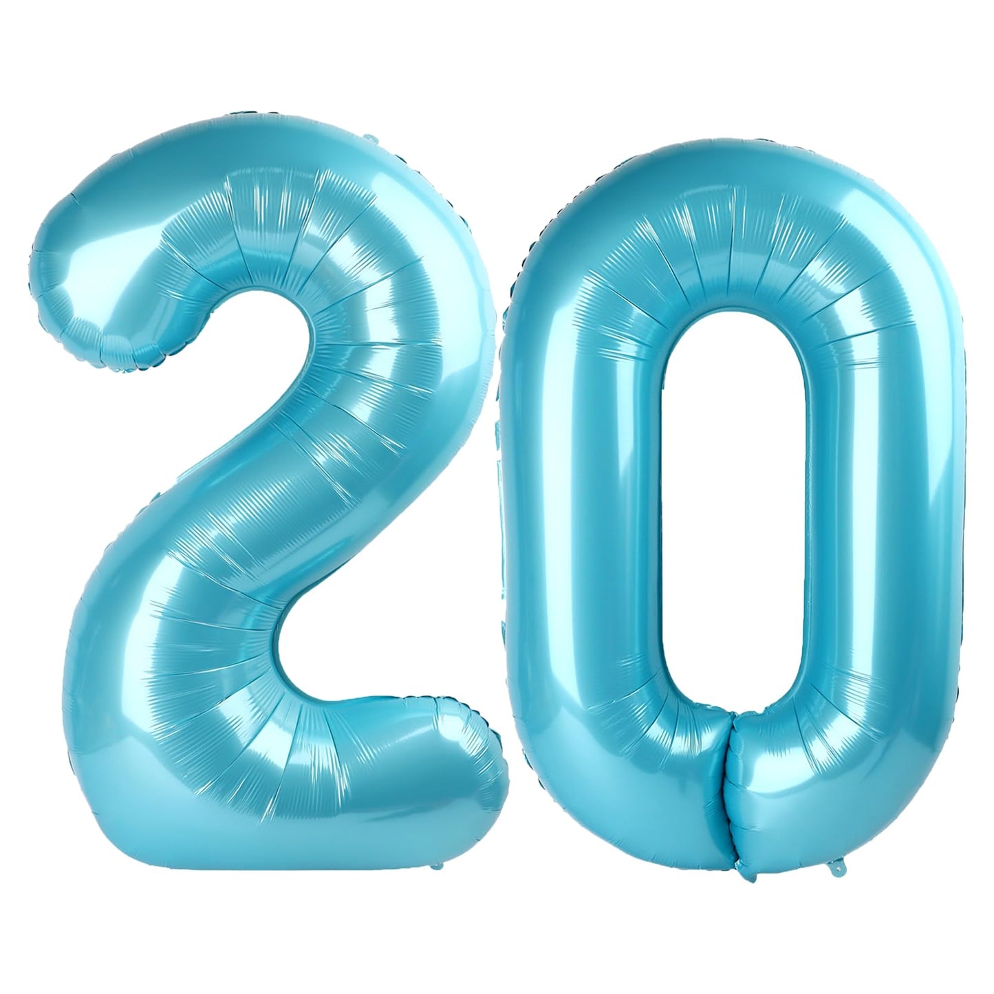 Kelfuoya 40-Inch Light Blue Number 20 Balloon | Jumbo Mylar Foil Balloon for Birthday & Anniversary