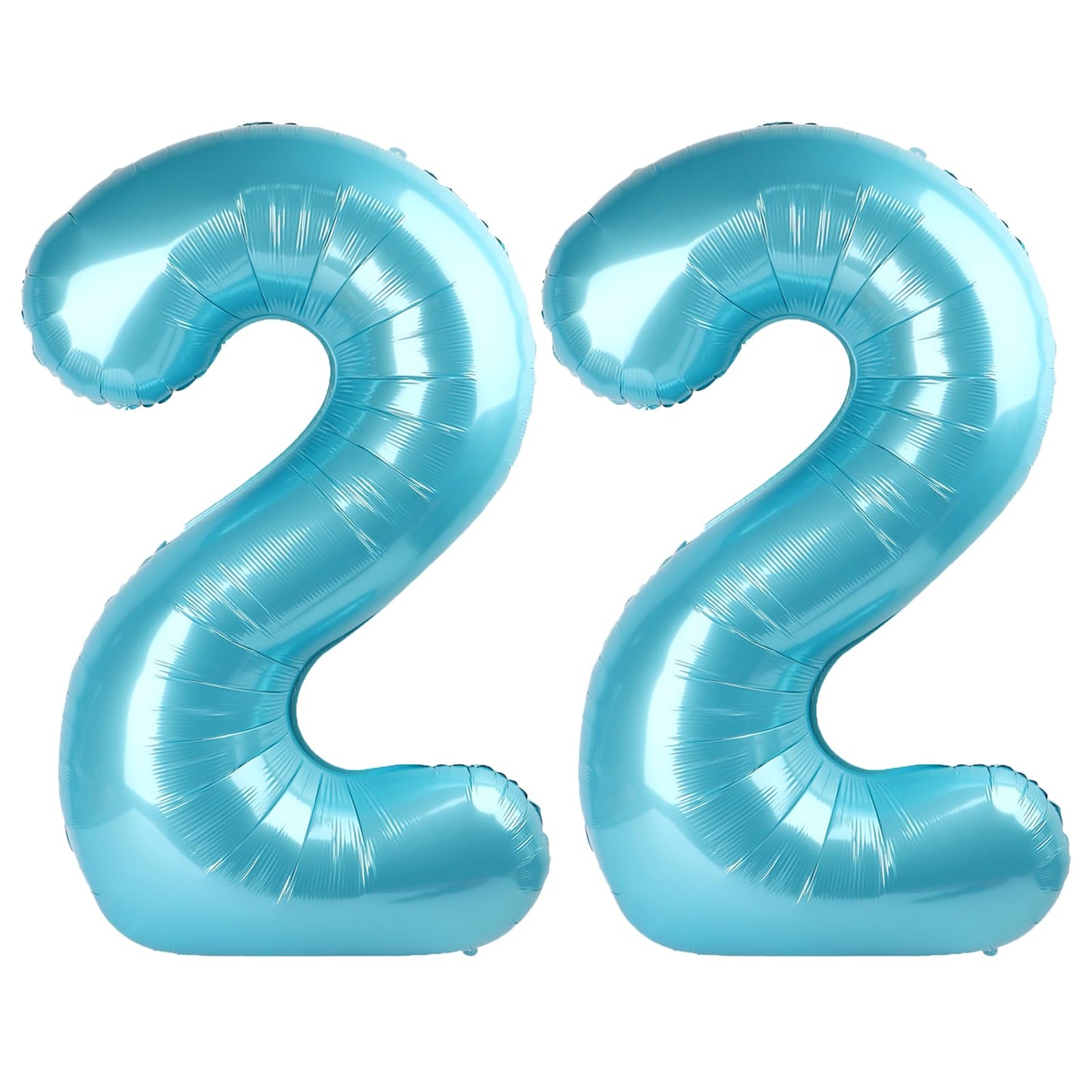 Kelfuoya 40-Inch Light Blue Number 22 Balloon – Jumbo Mylar Foil Digital Balloon for Birthdays & Anniversaries