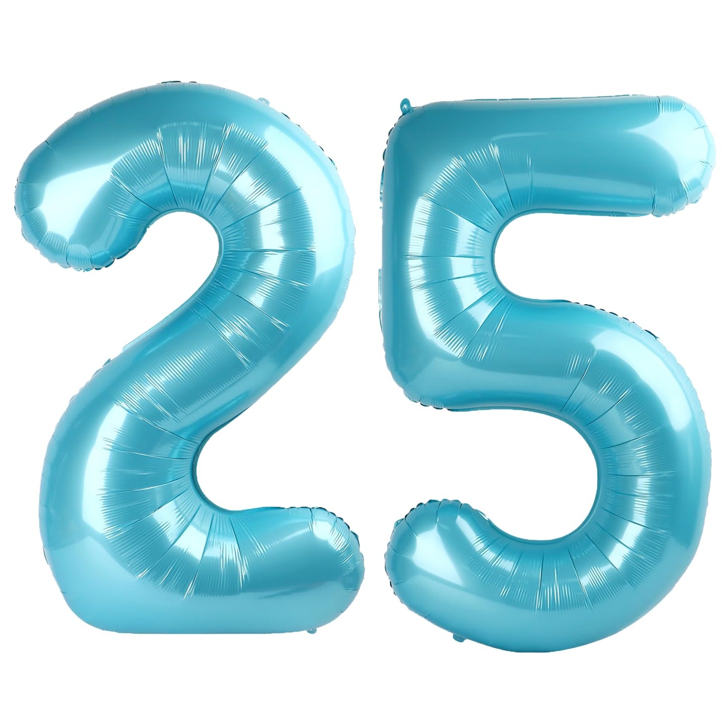 Kelfuoya 40-Inch Light Blue Number 25 Balloon – Jumbo Mylar Foil Digital Balloon for Birthday & Anniversary Parties