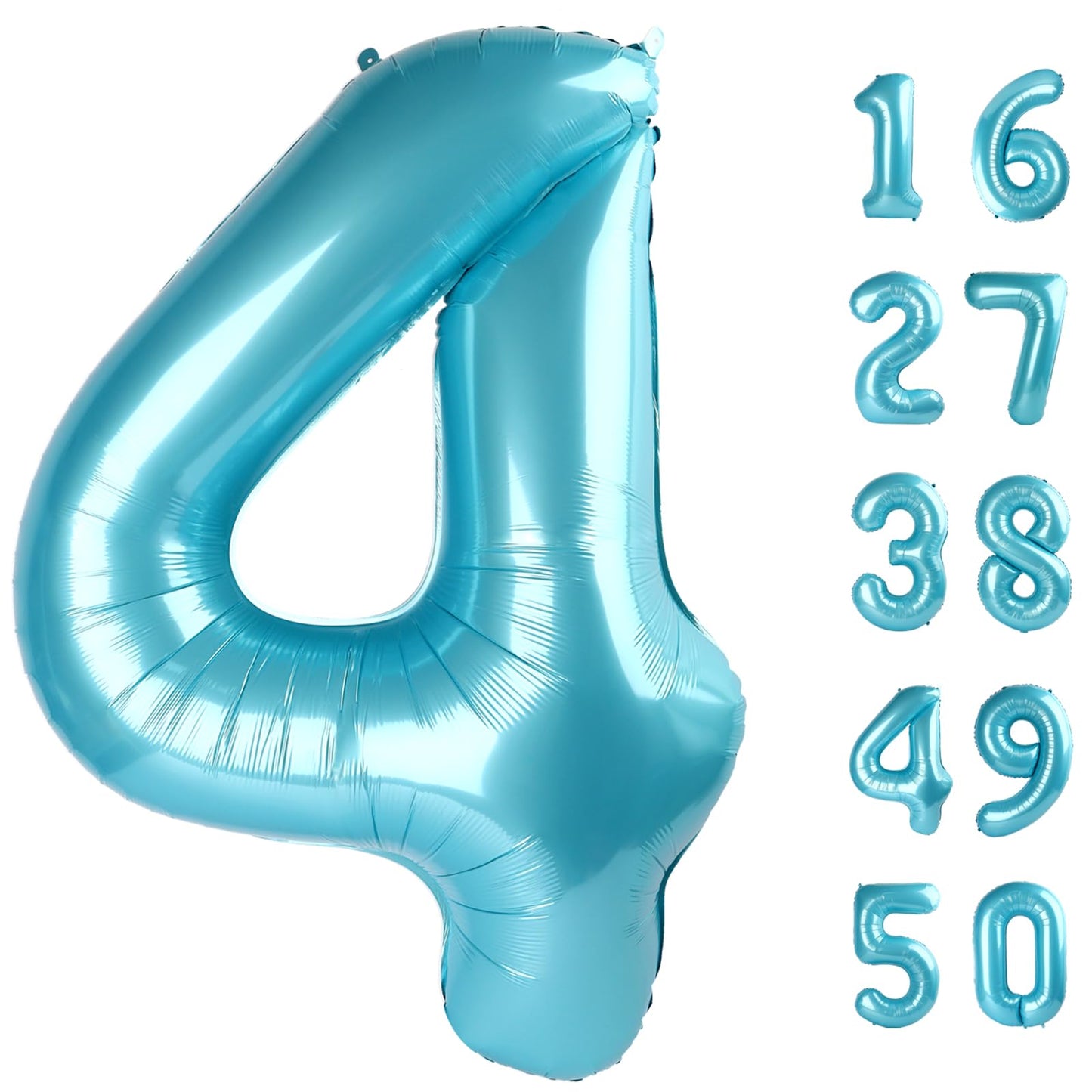 Kelfuoya Light Blue 40in Number 4 Balloon – Giant Foil Backdrop