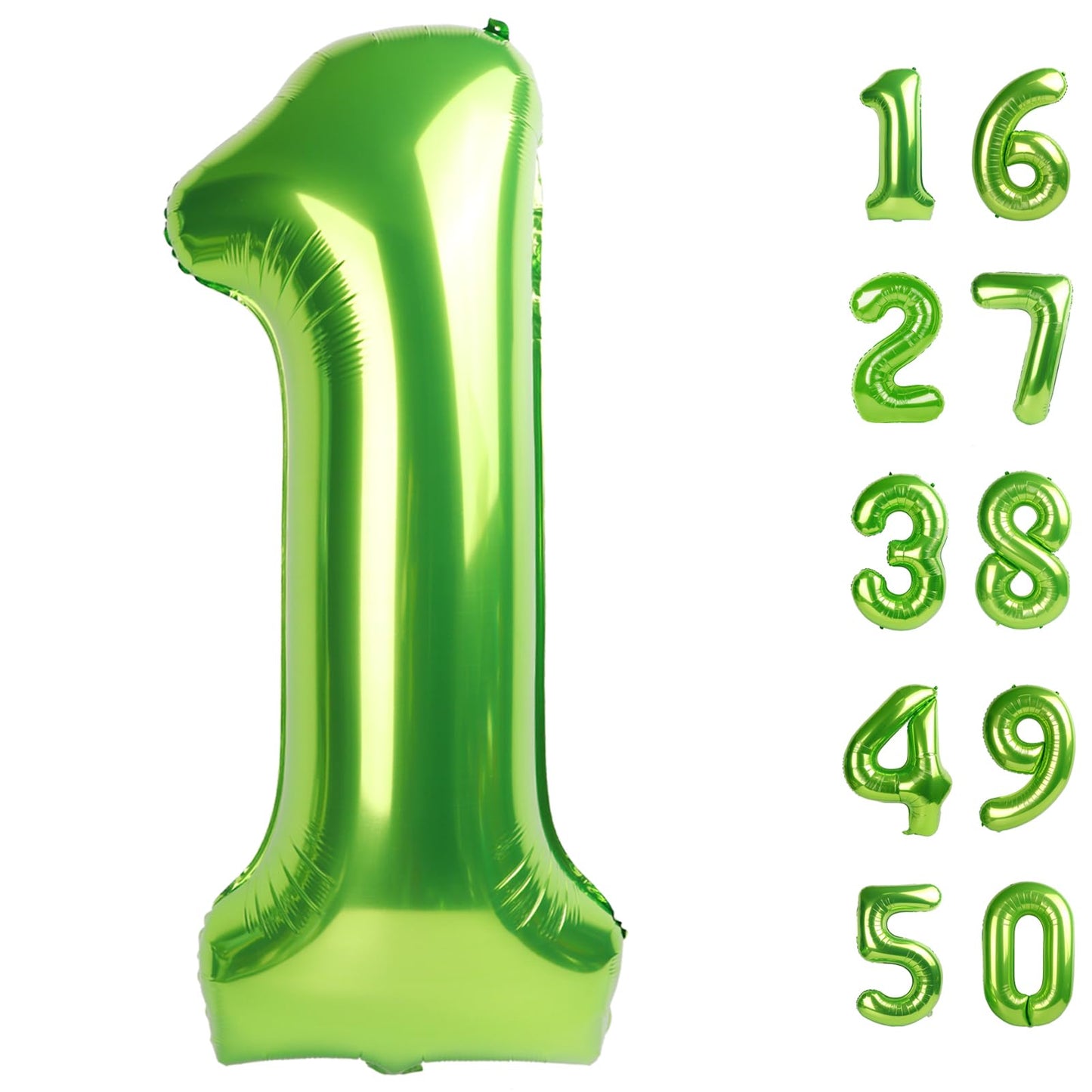 Kelfuoya 40 Inch Light Green Number 1 Balloon – Jumbo Mylar Foil Birthday & Celebration Decor
