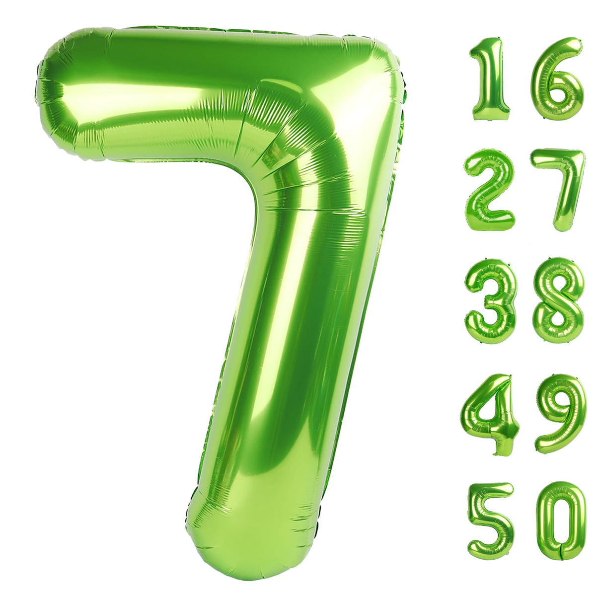 Kelfuoya 40 Inch Light Green Number 7 Jumbo Mylar Foil Balloon – First Birthday, Wedding & Anniversary Party Decor