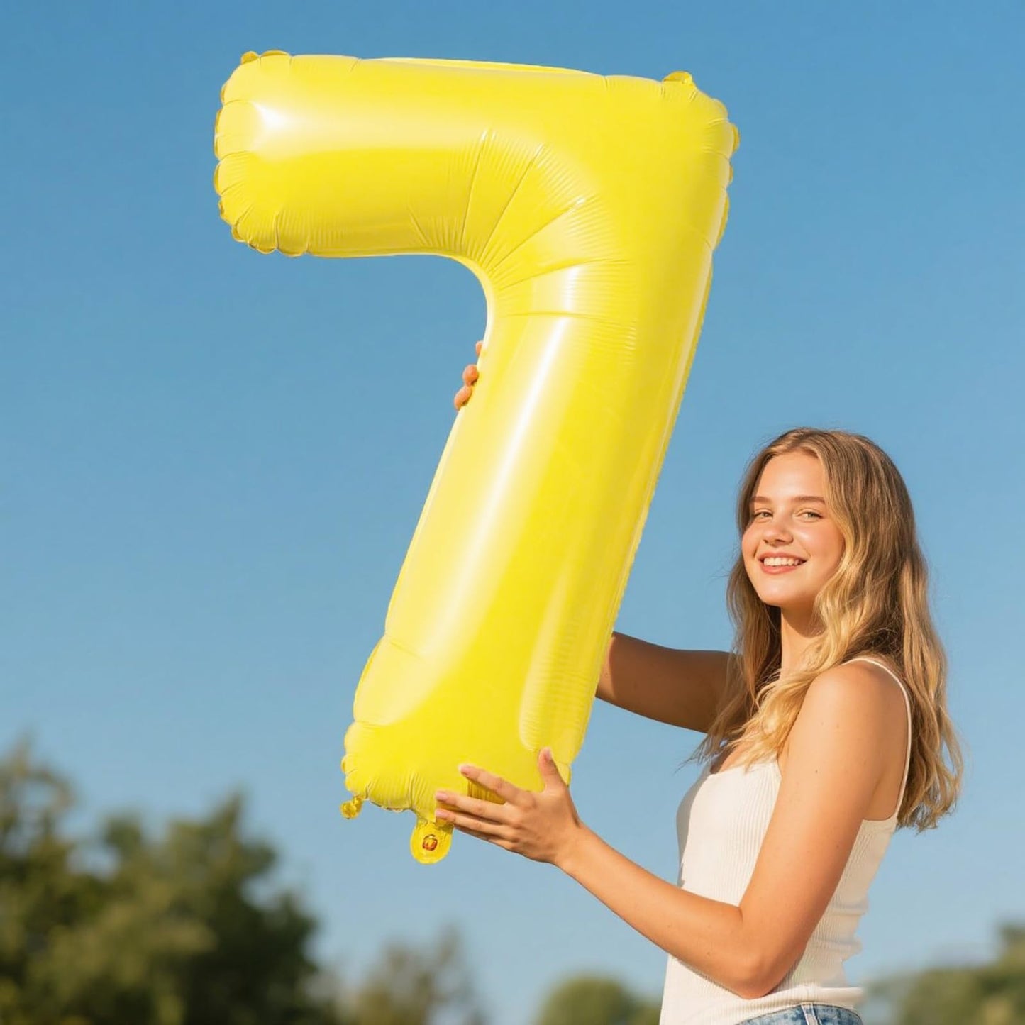 Kelfuoya 40-Inch Macaron Yellow Number 7 Balloon – Jumbo Mylar Foil Birthday & Anniversary Party Decor