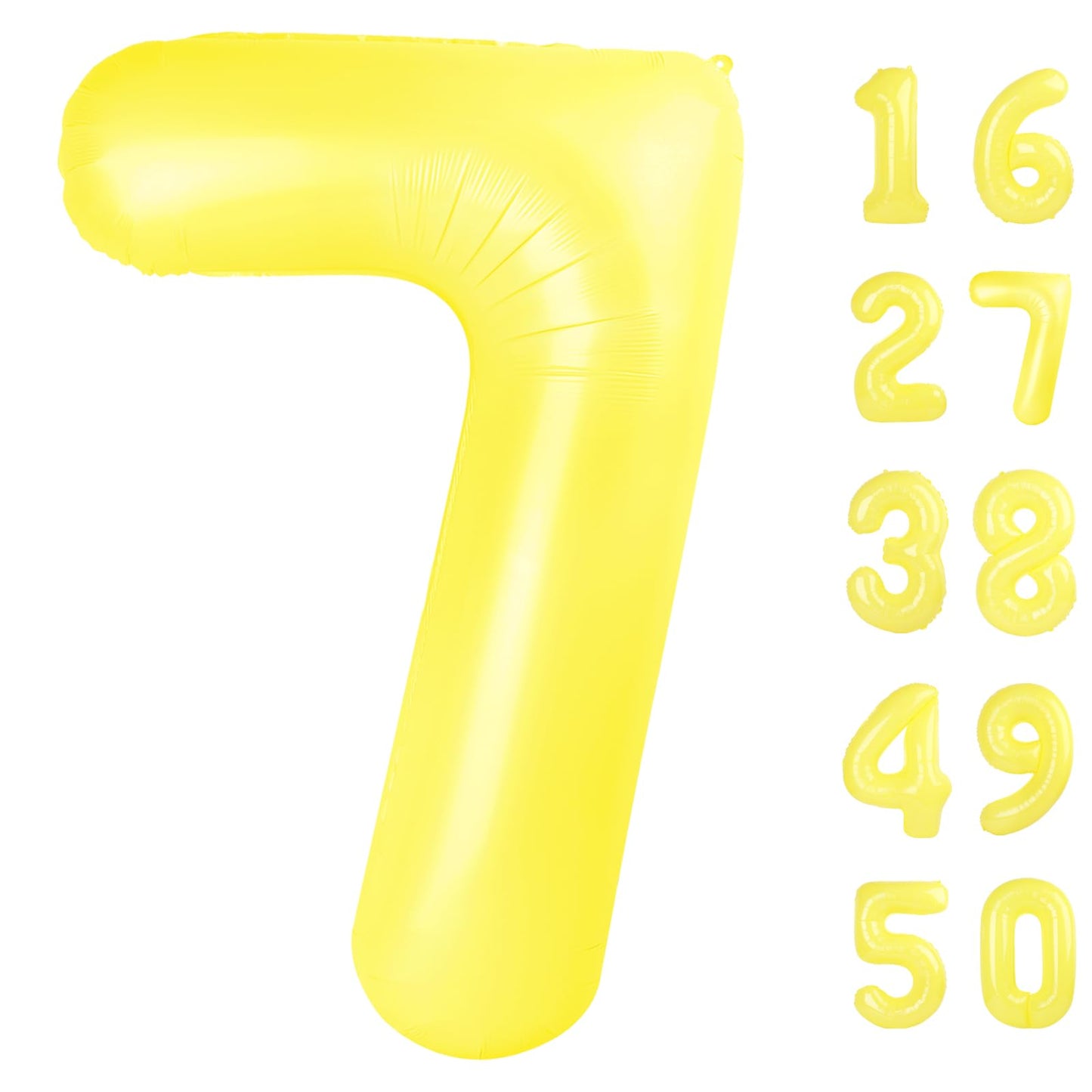 Kelfuoya 40-Inch Macaron Yellow Number 7 Balloon – Jumbo Mylar Foil Birthday & Anniversary Party Decor