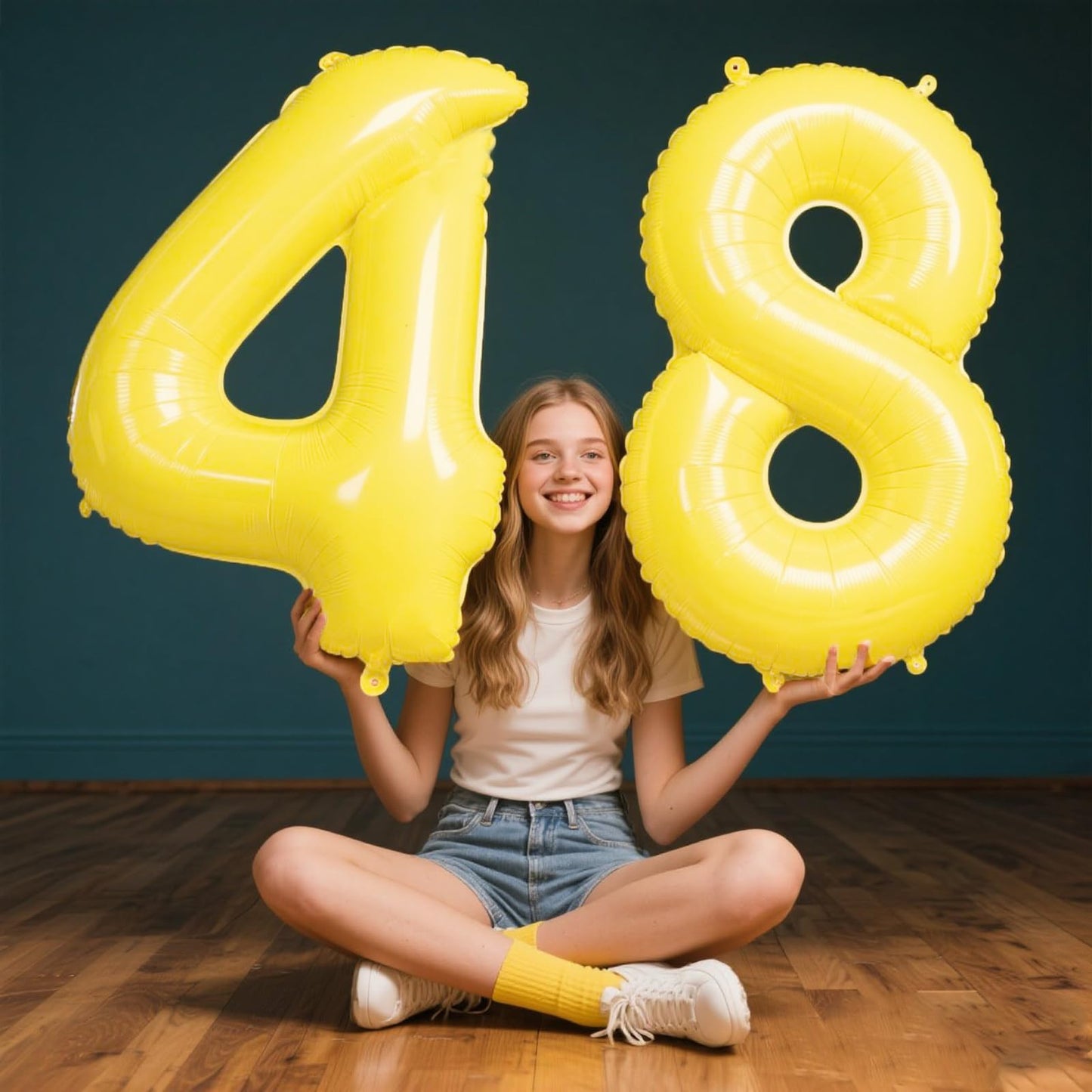 Kelfuoya 40-Inch Macaron Yellow Number 8 Foil Balloon – Giant Digit Balloon for 18th, 28th, 80th Birthday Celebrations