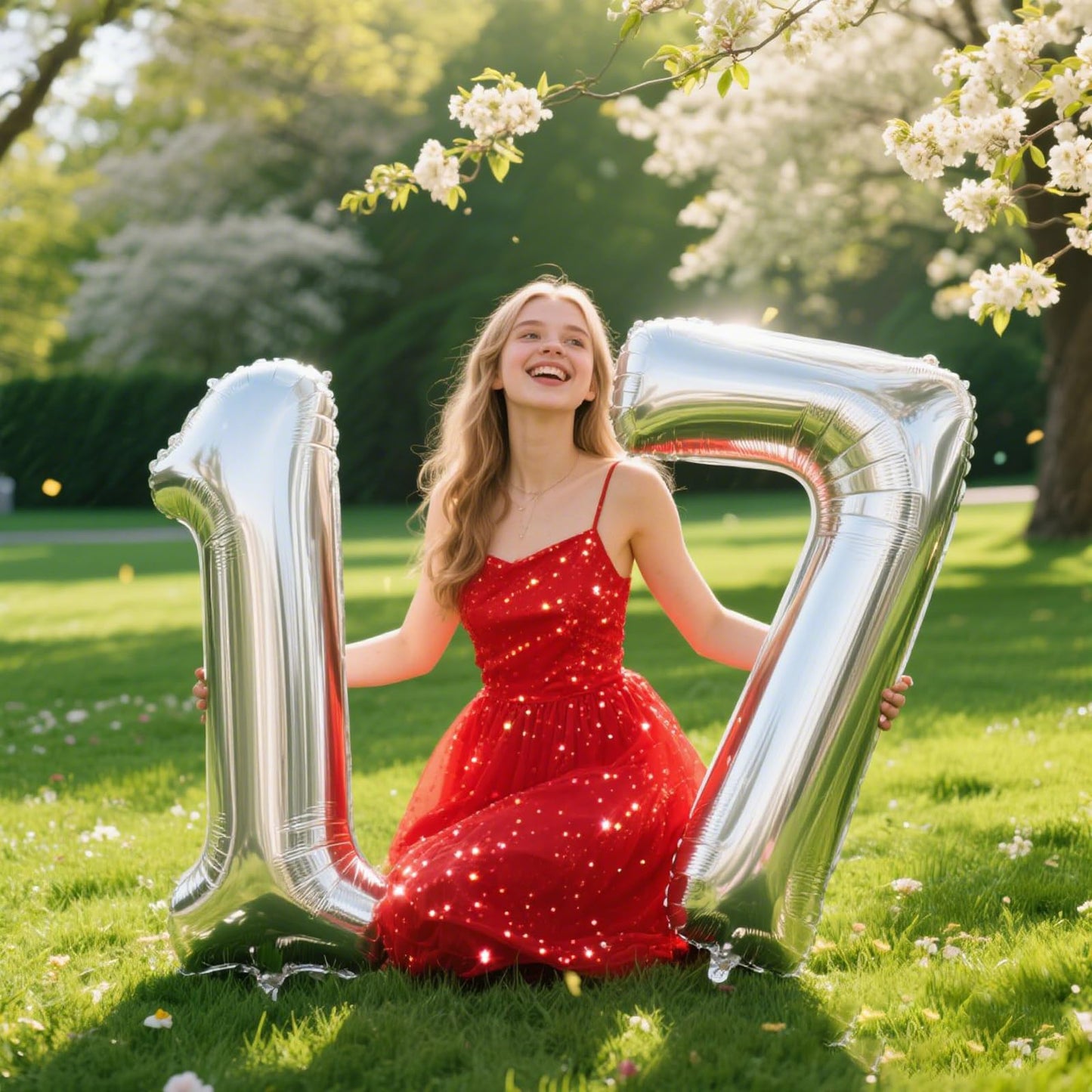 Kelfuoya 40-Inch Silver Number 7 Balloon – Giant Mylar Foil Balloon for Birthdays & Anniversaries