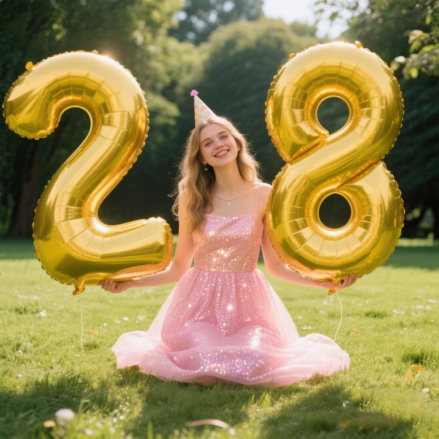 Kelfuoya 40 Inch Gold Number 28 Balloon – Jumbo Mylar Foil Birthday & Anniversary Decoration