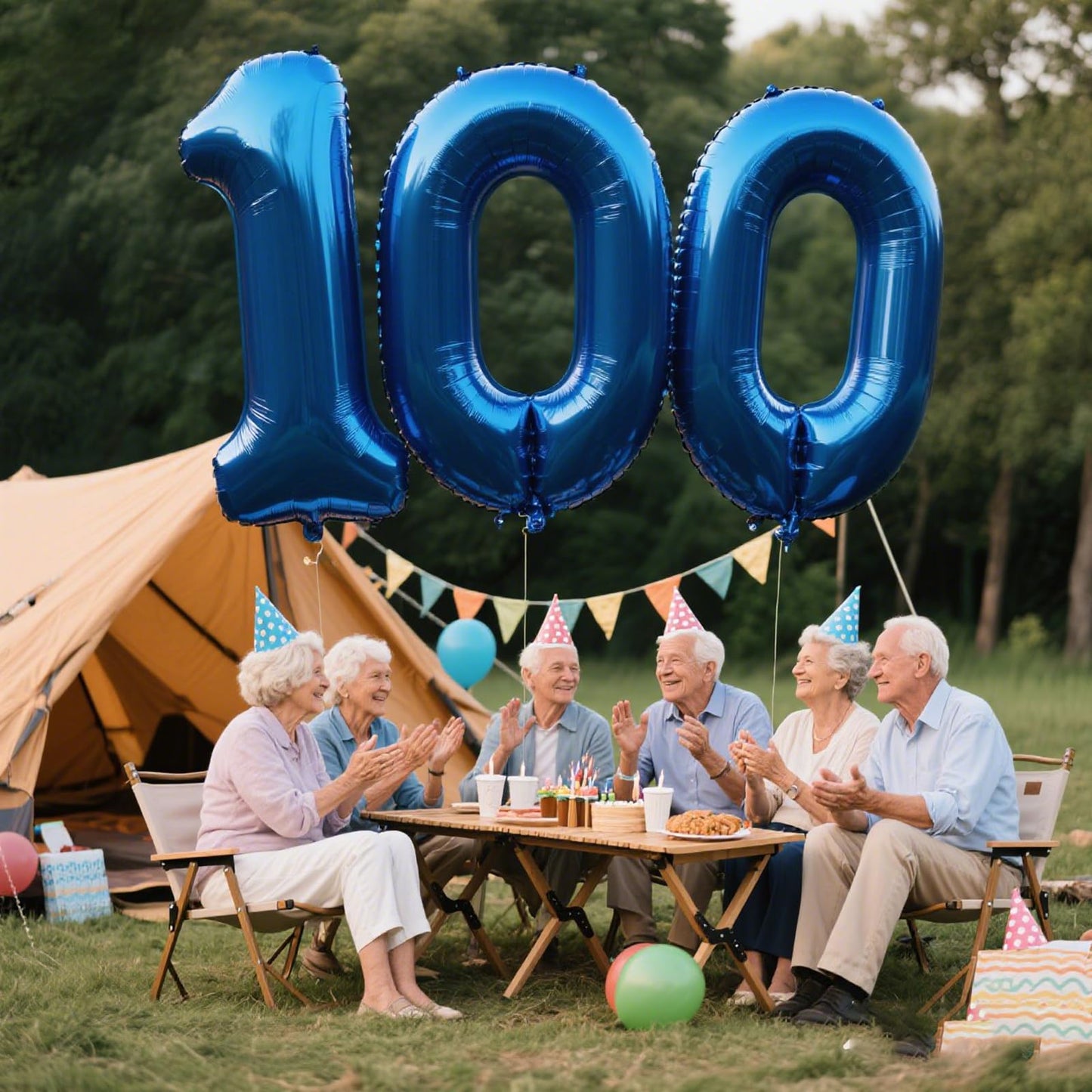 Kelfuoya 40-Inch Navy Blue Number 100 Balloon – Jumbo Mylar Foil for 100th Birthday, Wedding & Anniversary