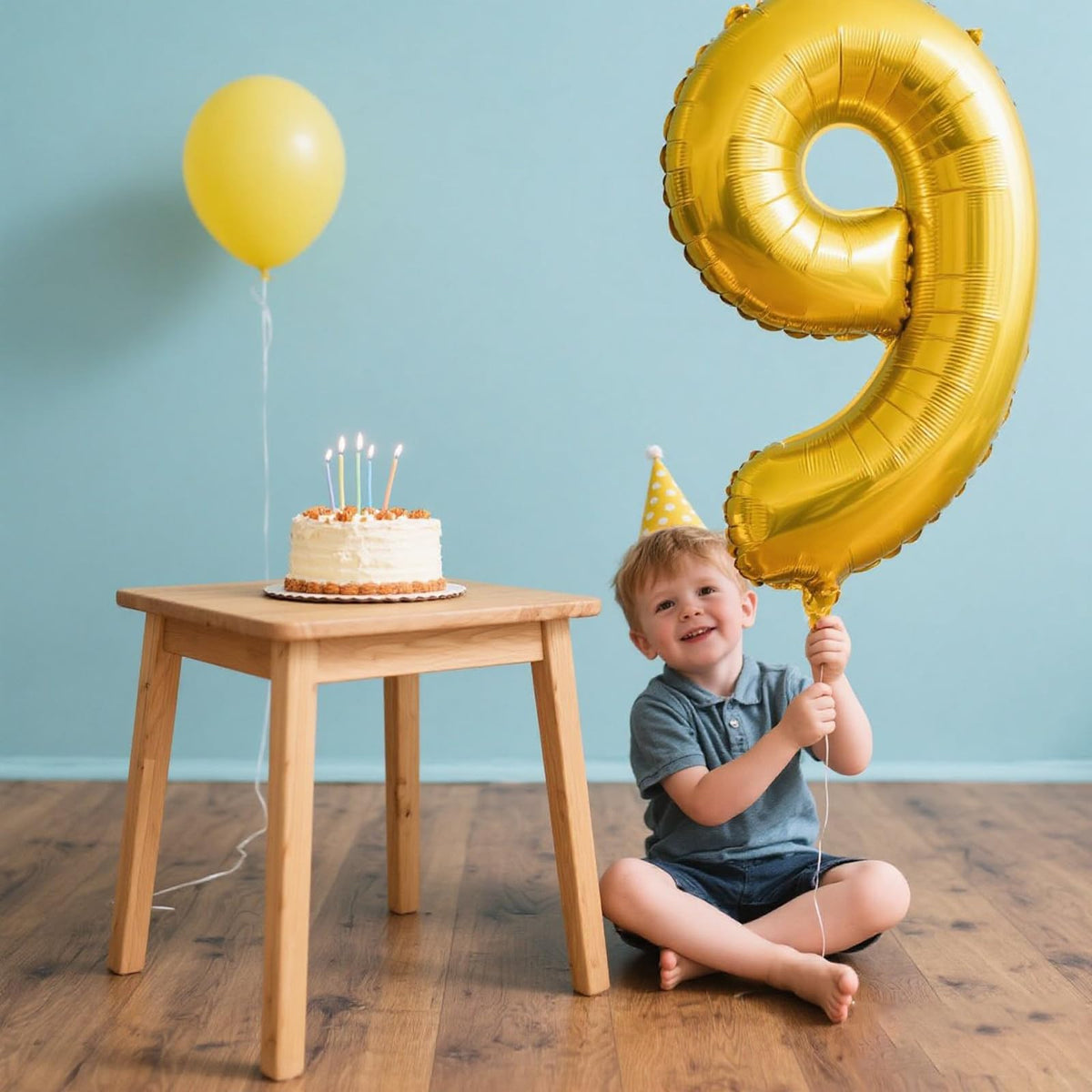 Kelfuoya 40-Inch Gold Number 9 Balloon | Jumbo Mylar Foil Helium Balloon for Birthday Parties & Anniversary Celebrations