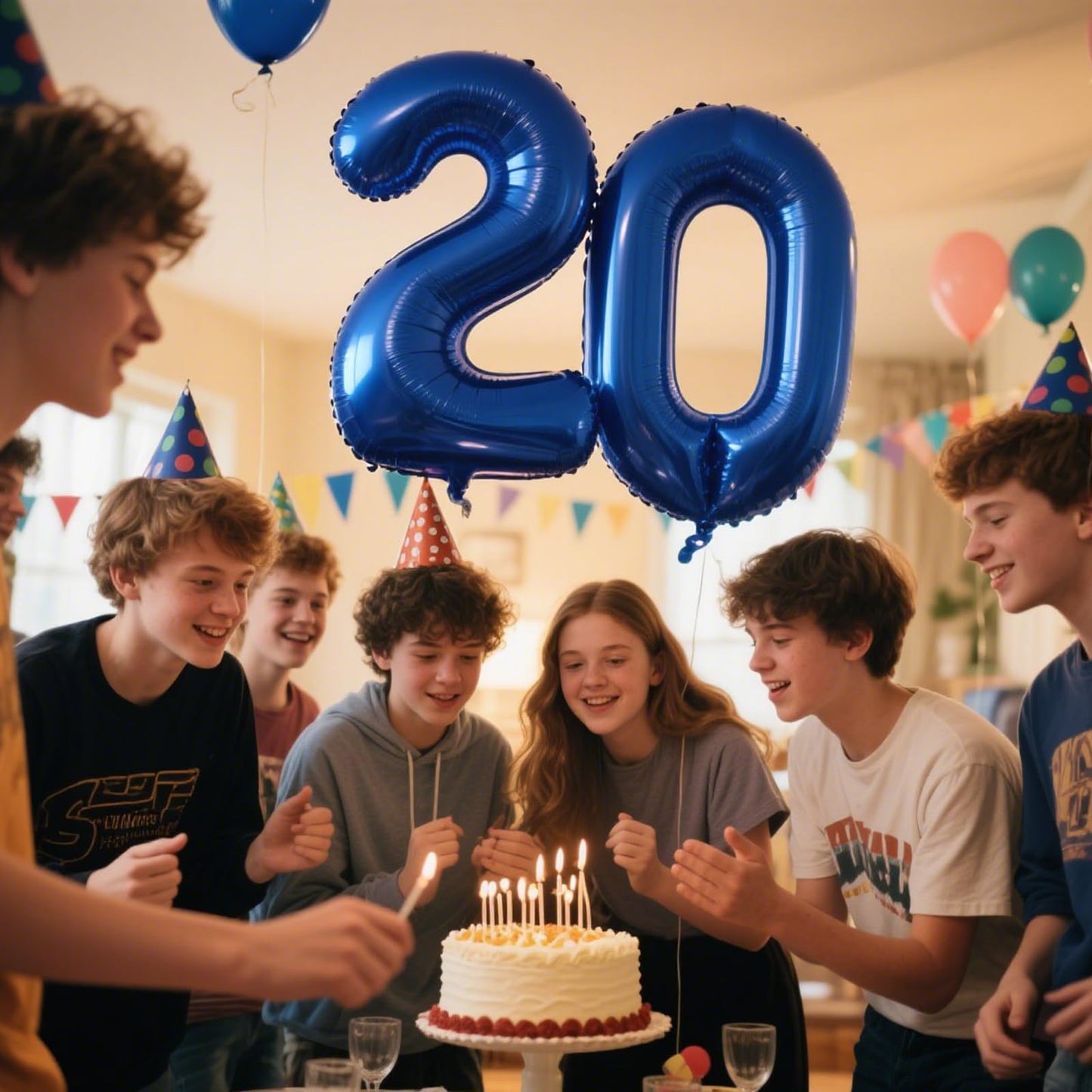 Kelfuoya 40 Inch Navy Blue Number 20 Balloon | Jumbo Mylar Foil Digital Balloon for 20th Birthday, Wedding & Anniversary
