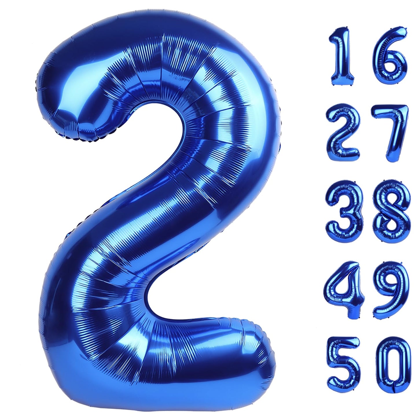 Kelfuoya 40-Inch Navy Blue Number 2 Balloon | Giant 2nd Birthday Party Decor