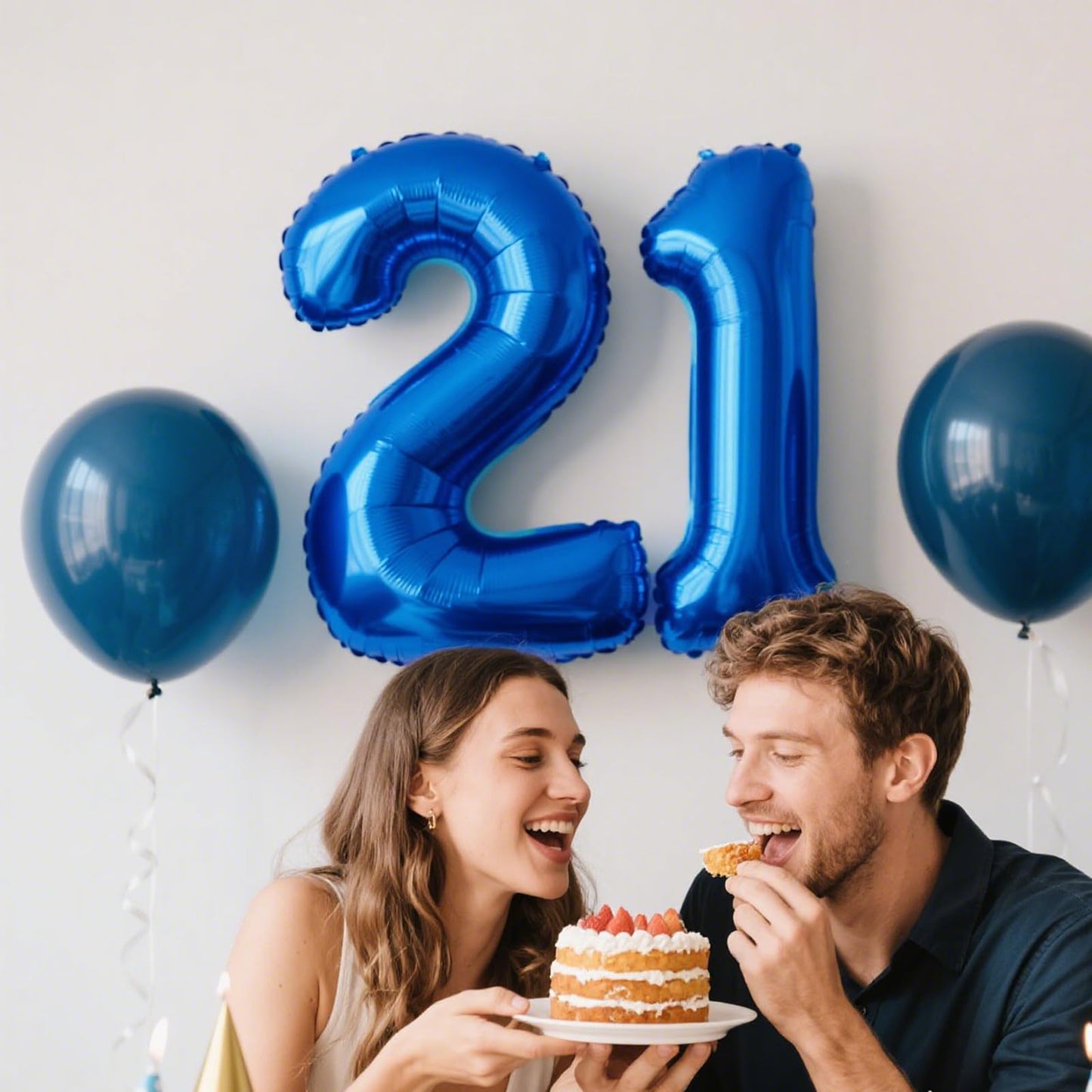Kelfuoya 40-Inch Navy Blue Number 21 Digital Balloon | Jumbo Mylar Foil Balloon for Birthday & Anniversary