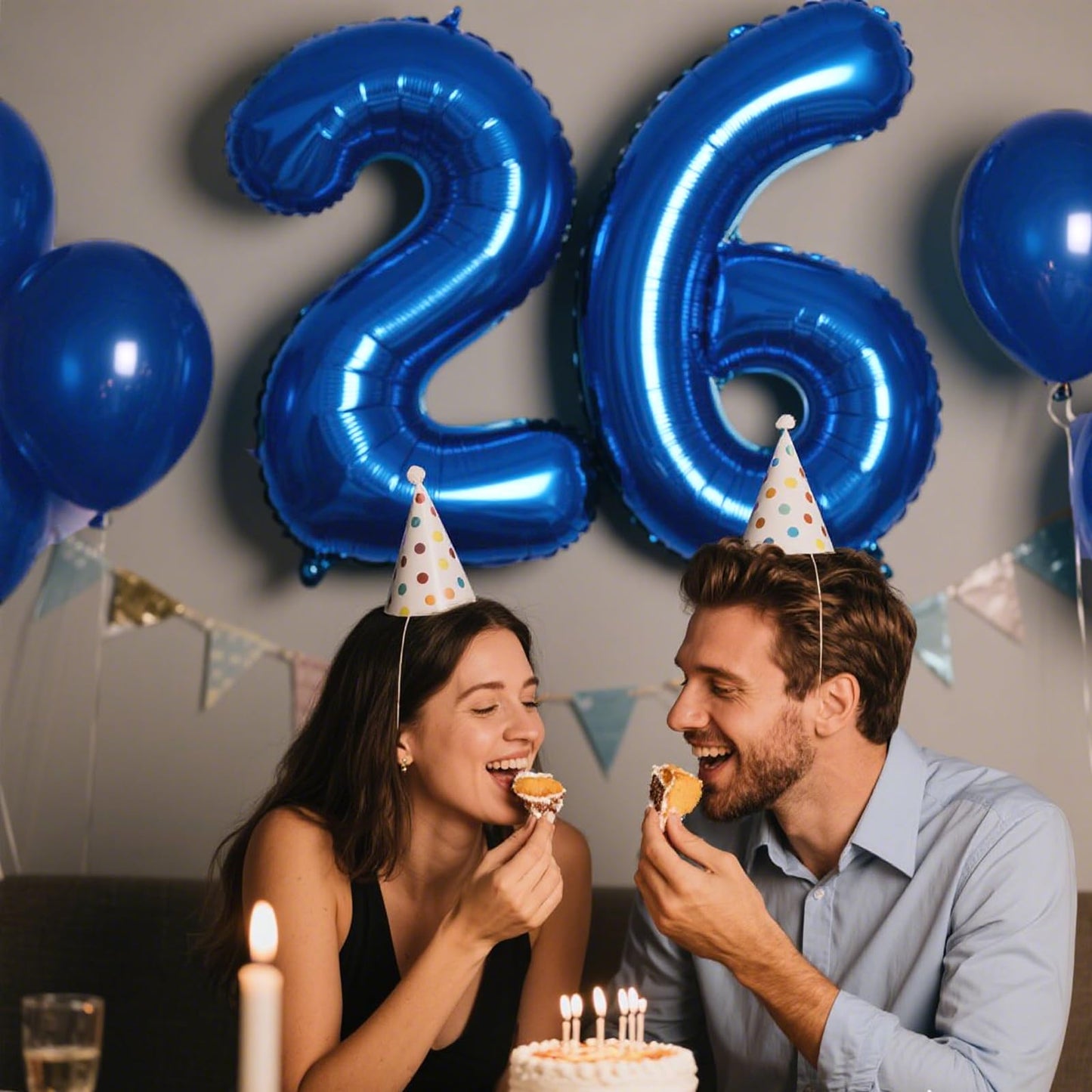 Kelfuoya 40-Inch Navy Blue Number 26 Balloon – Jumbo Mylar Digital Balloon for Birthday Party & Anniversary