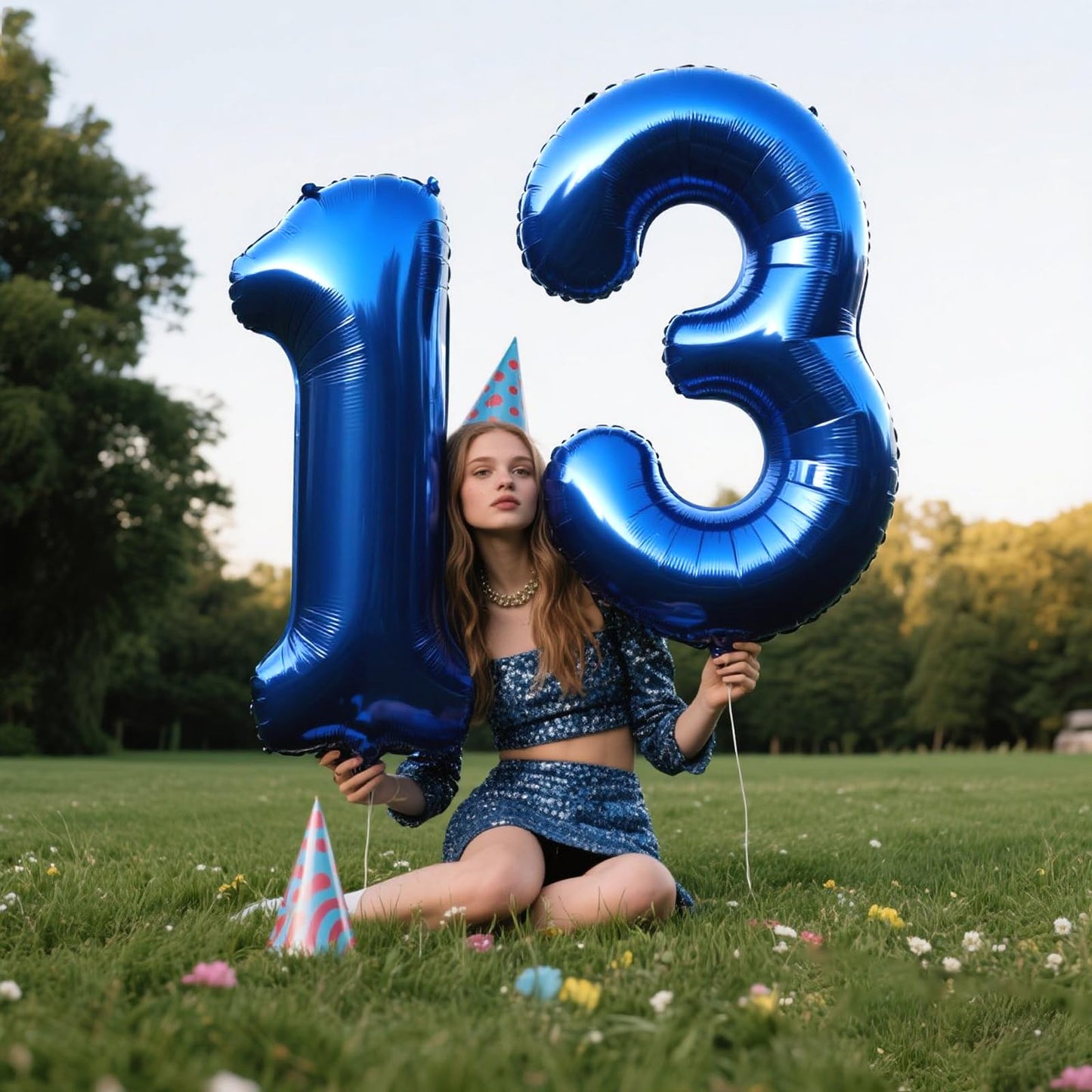 Kelfuoya 40-Inch Navy Blue Number 3 Foil Balloon | Large 3rd Birthday Party Decor