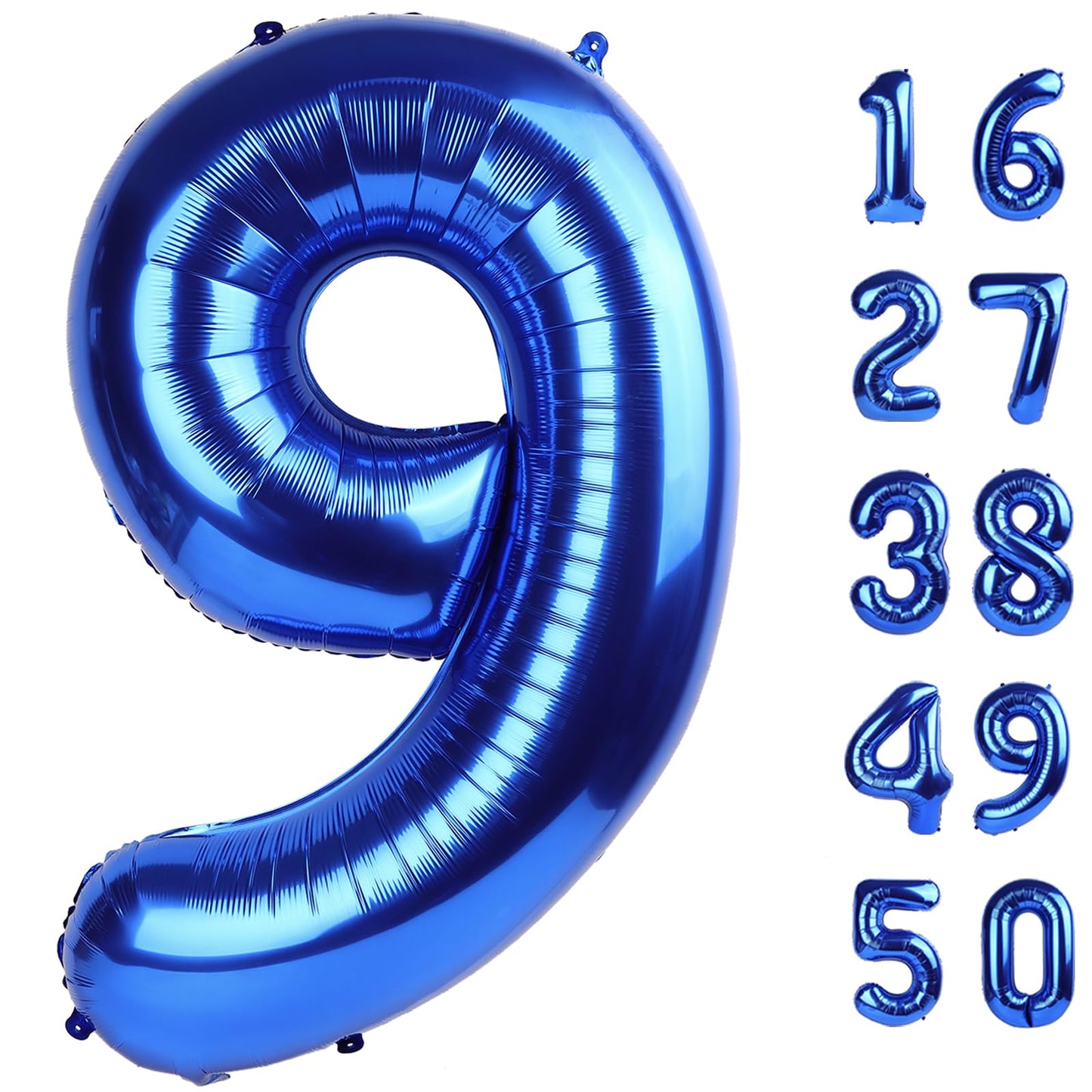 Kelfuoya 40-Inch Navy Blue Number 9 Foil Balloon | Jumbo 9 Balloon for Birthdays & Celebrations