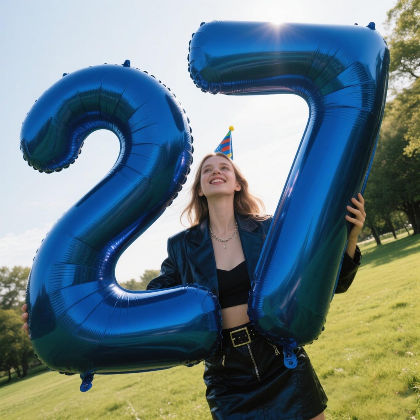 Kelfuoya 40-Inch Navy Blue Number 2 Balloon | Giant 2nd Birthday Party Decor