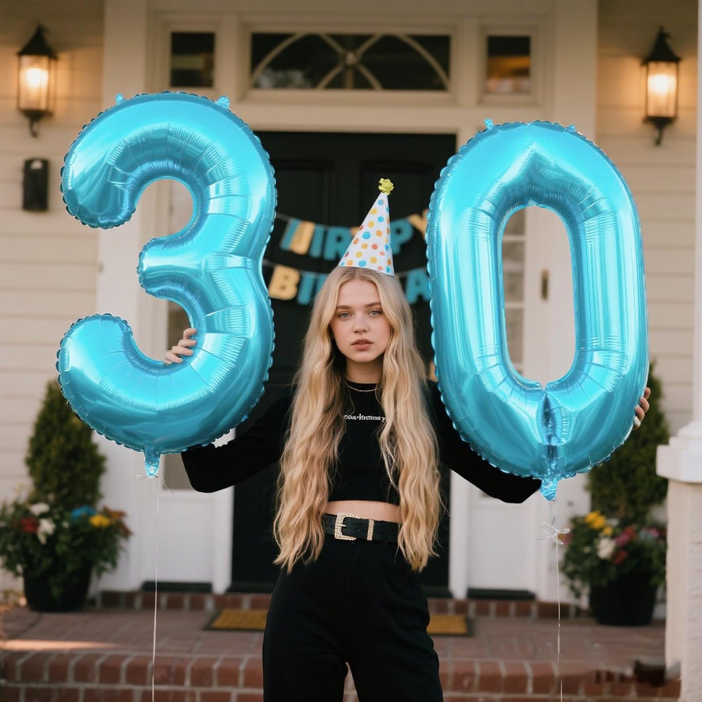 Kelfuoya 40-Inch Giant Number 0 Balloon – Light Blue Foil for Birthdays & Celebrations