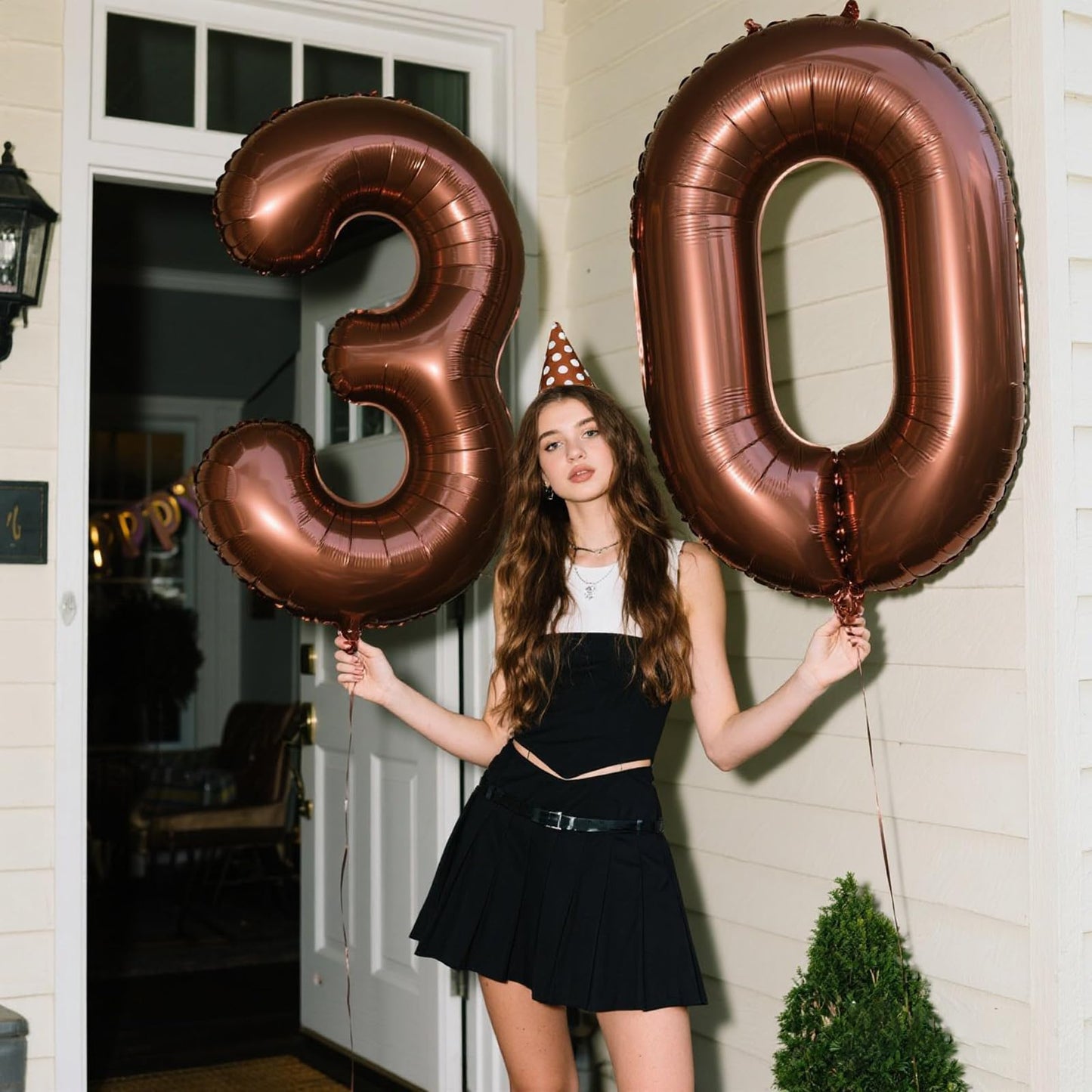 Kelfuoya 40-Inch Dark Brown Number 0 Balloon | Foil Mylar Birthday & Anniversary Decor
