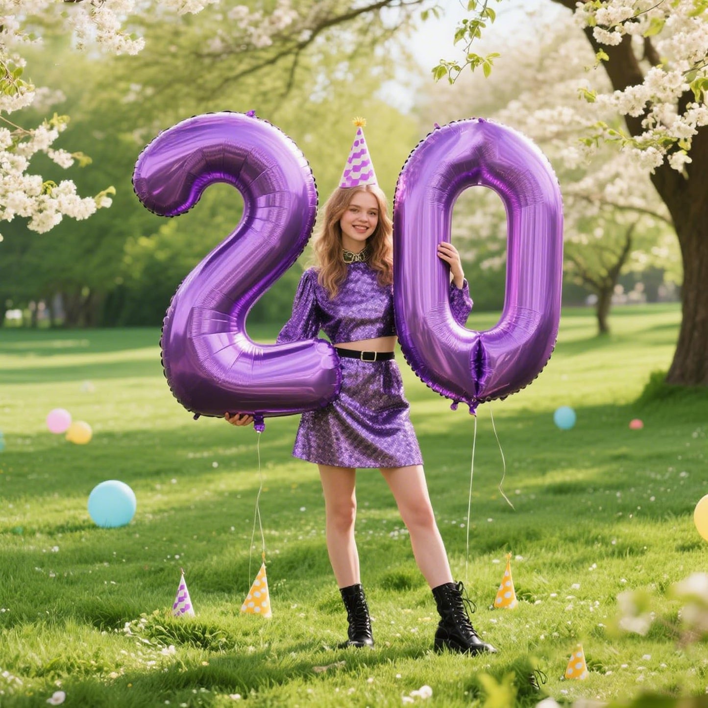 Kelfuoya 40-Inch Purple Number 0 Foil Balloon | Giant 0 Balloon for Birthdays, Anniversaries & Graduations