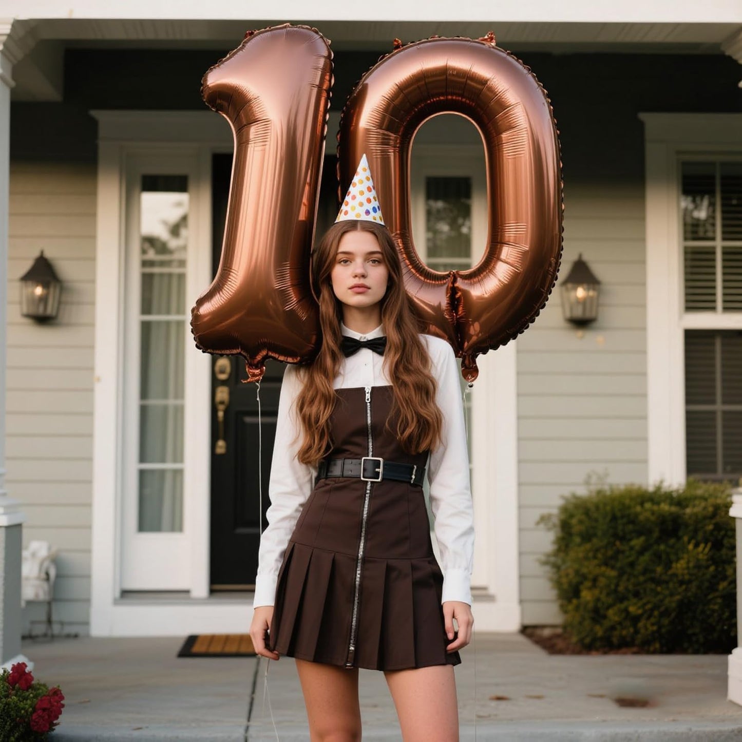 Kelfuoya 40-Inch Dark Brown Number 10 Balloon | Jumbo Mylar Foil Helium for Birthday & Anniversary