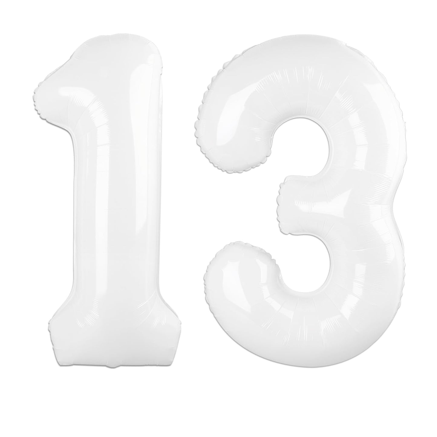 Kelfuoya 40-Inch White Number 13 Balloon — Jumbo Mylar Foil Digital Balloon for Birthdays & Anniversaries