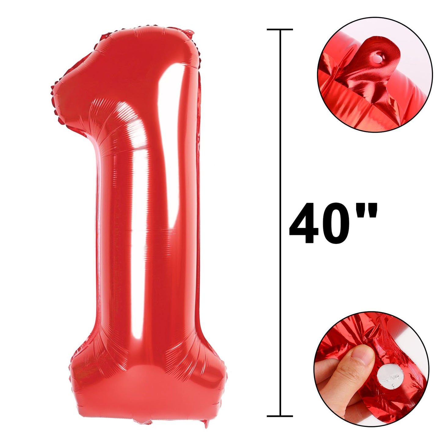 Kelfuoya 40-Inch Red Number 13 Digital Balloon – Jumbo Mylar Foil Balloon for 13th Birthday or Anniversary