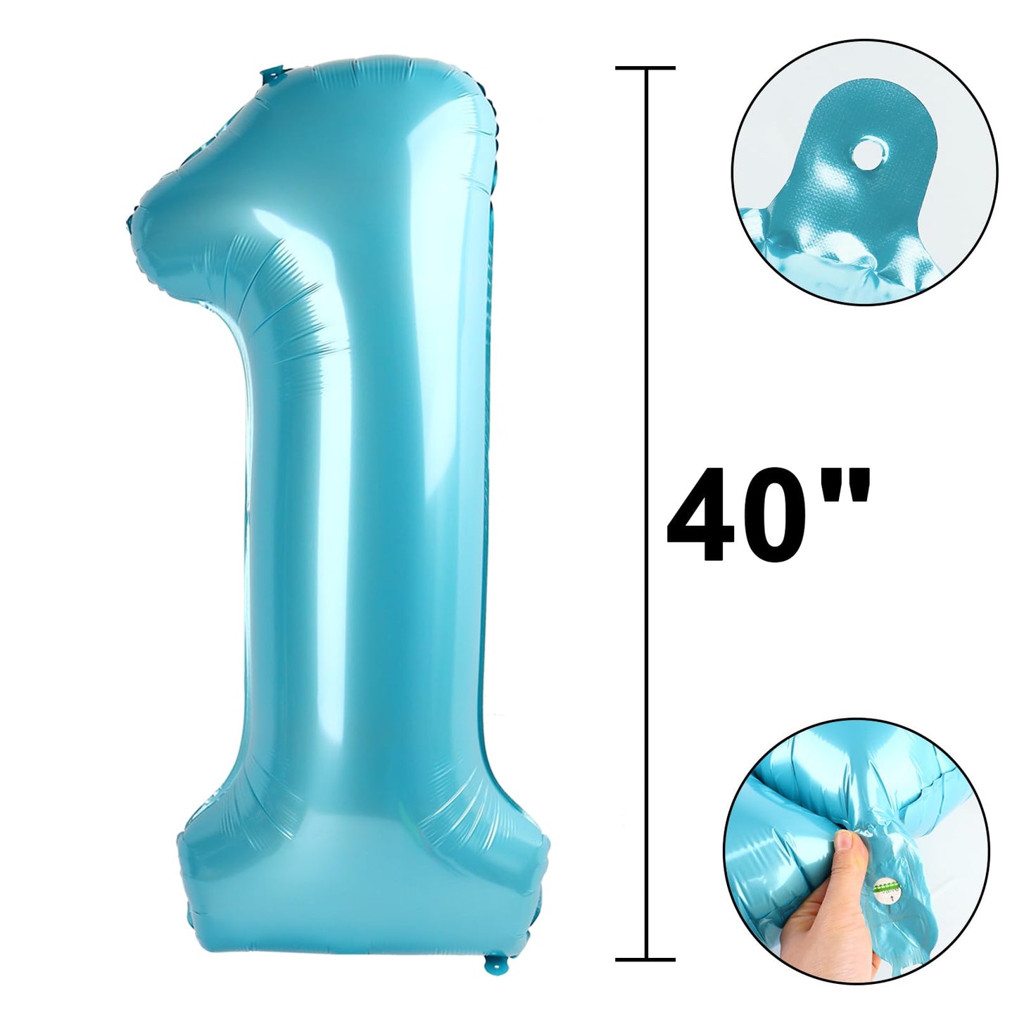 Kelfuoya 40-Inch Light Blue Number 14 Balloon – Jumbo Mylar Foil for Parties