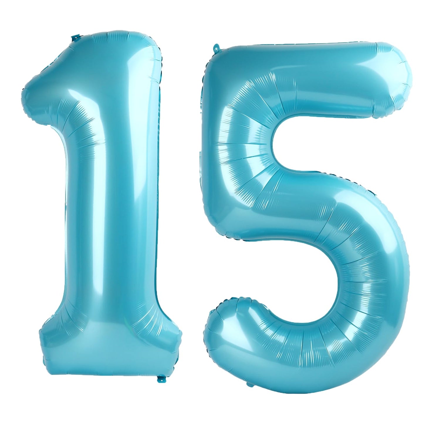 Kelfuoya 40in Light Blue Number 15 Balloon – Digital Mylar Foil for Birthday & Anniversary Decor